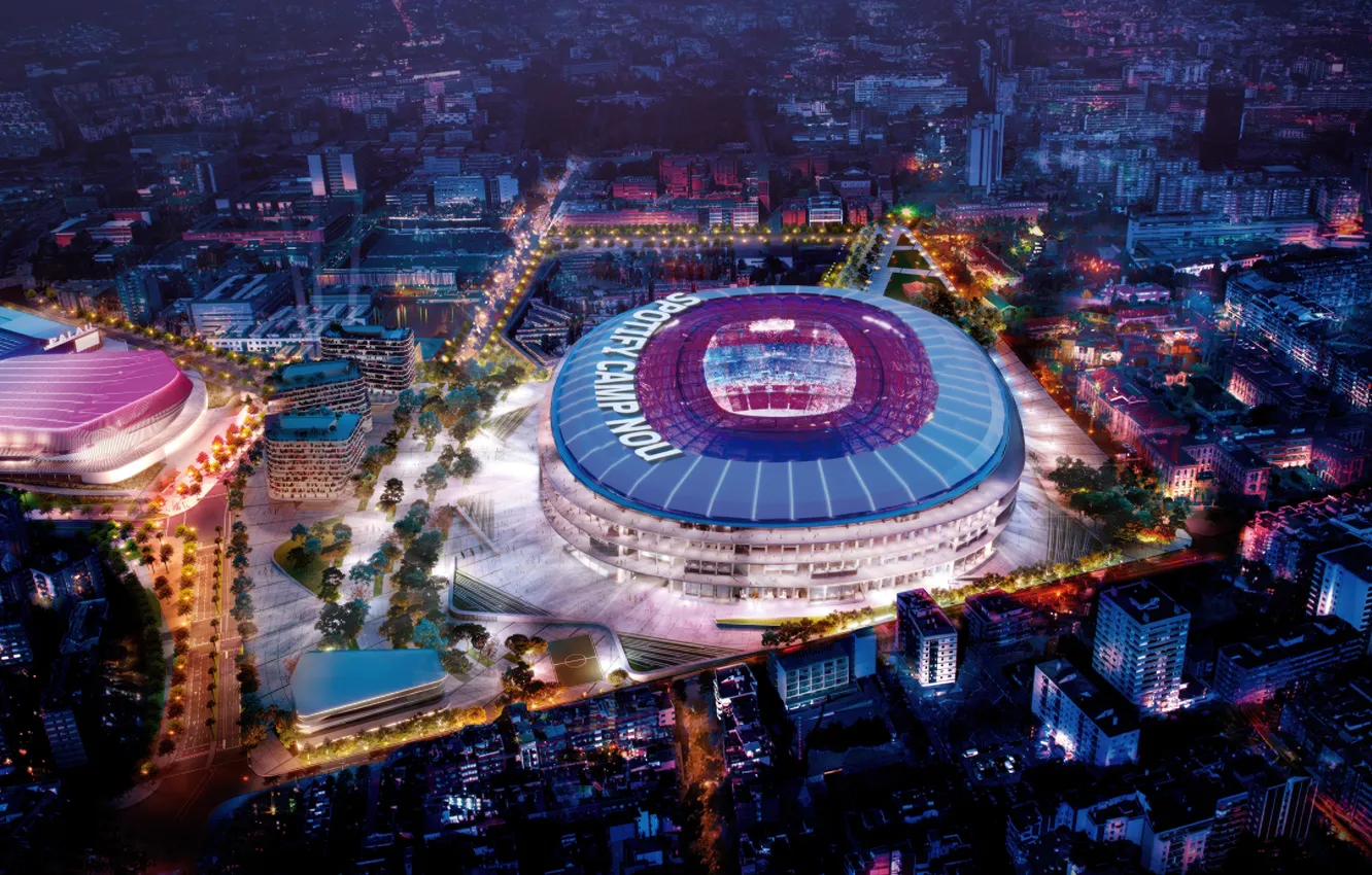 Photo wallpaper World, Barcelona, Stadium, Spain, Camp Nou, FC Barcelona, Spotify