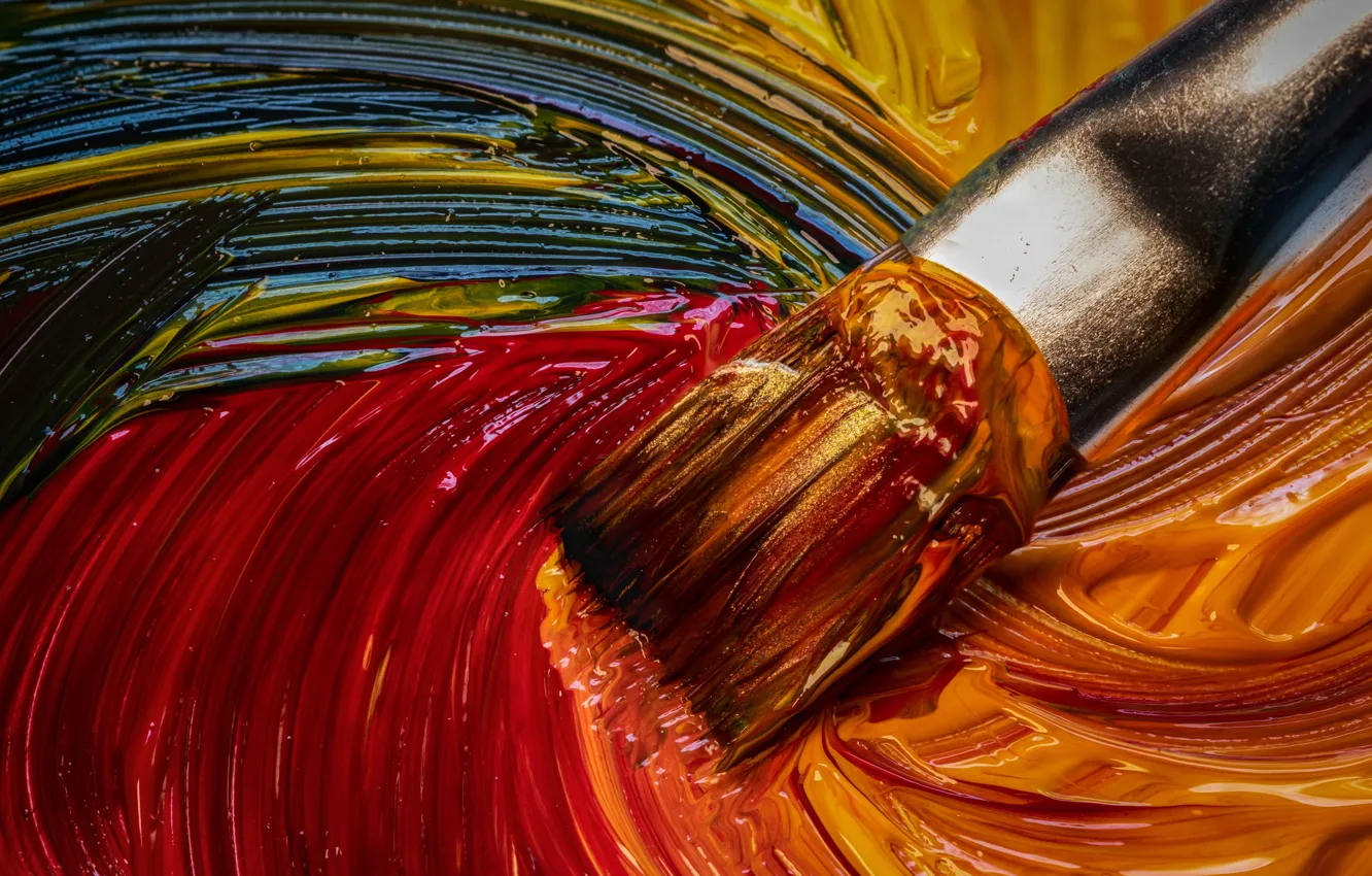 Photo wallpaper macro, paint, brush