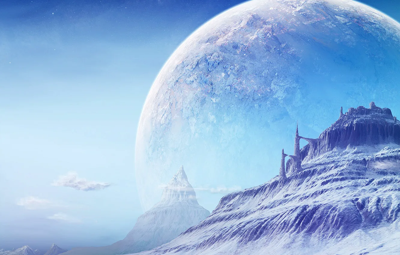 Photo wallpaper space, landscape, planet, space