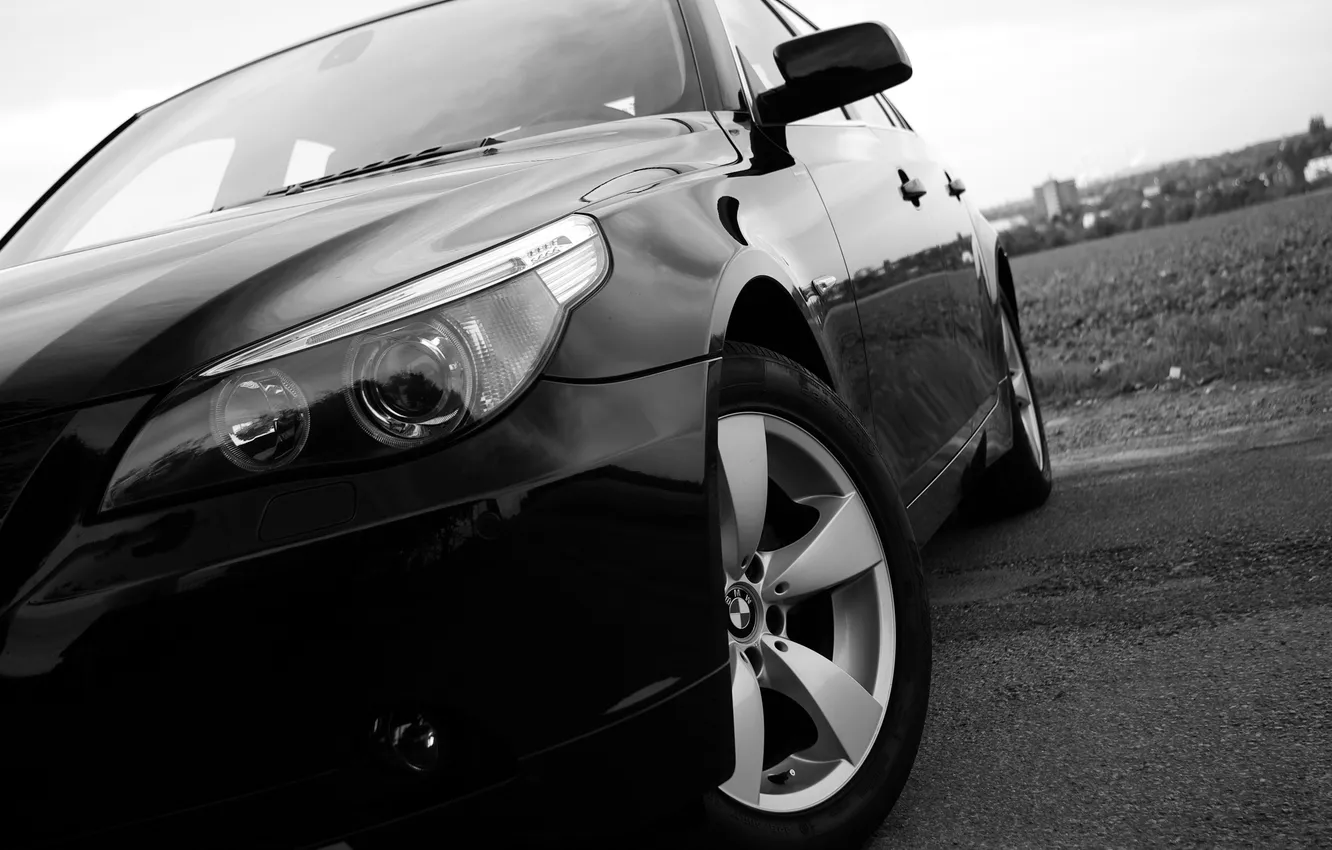 Photo wallpaper BMW, black, E60, 5-he