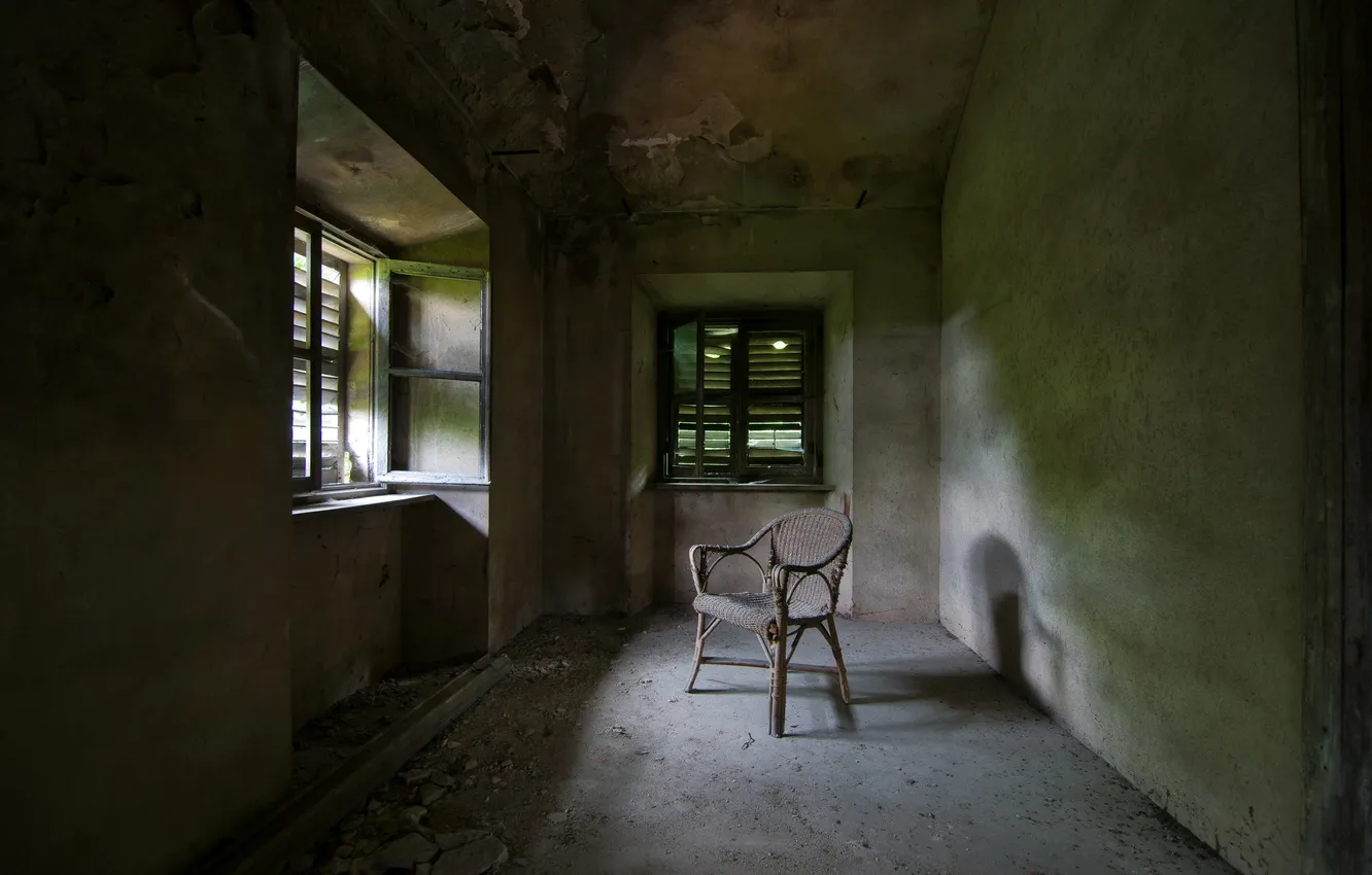 Photo wallpaper room, window, chair