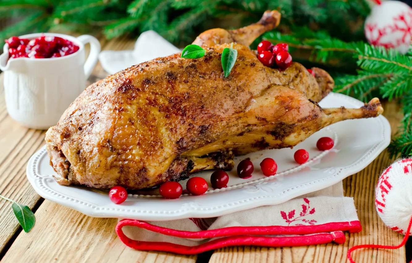 Photo wallpaper decoration, new year, duck, Christmas, Christmas, New Year, merry christmas, dish