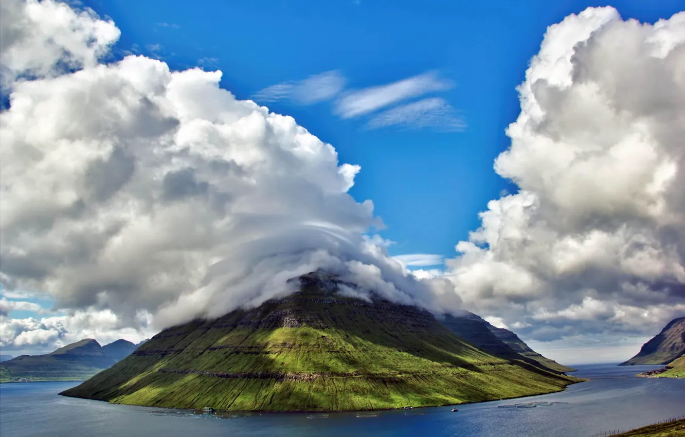 Photo wallpaper clouds, Denmark, Faroe Islands