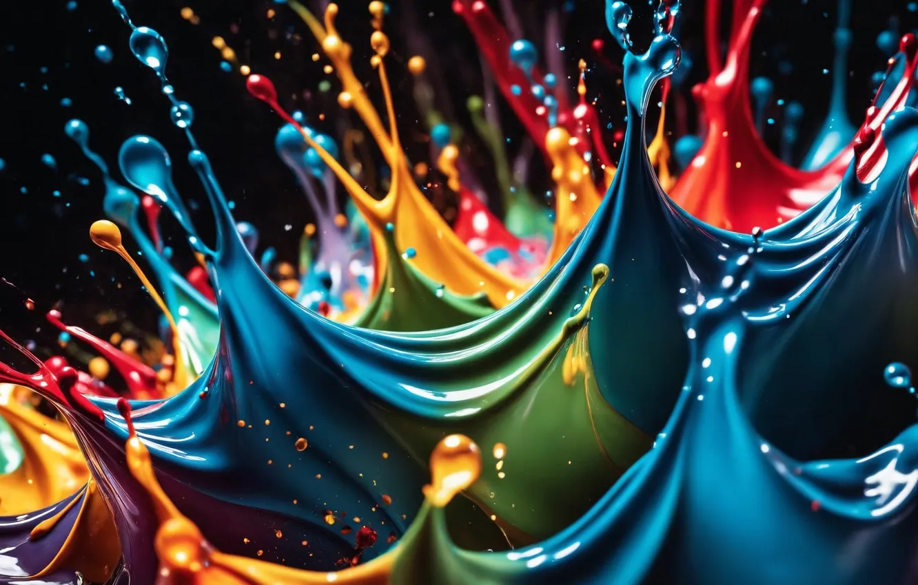 Photo wallpaper squirt, paint, color, bright