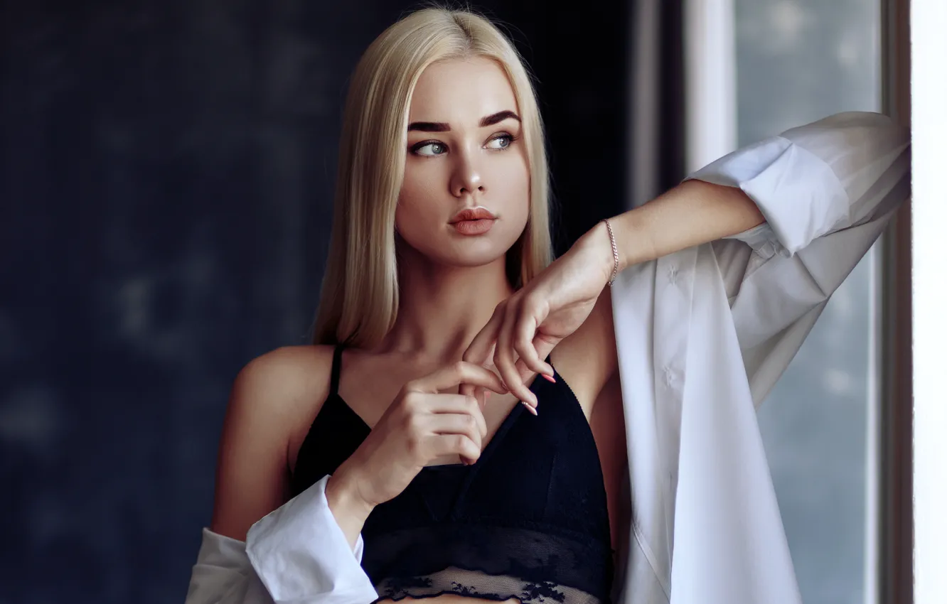 Photo wallpaper look, model, blonde, cutie, Vasilisa, Evgeniy Bulatov
