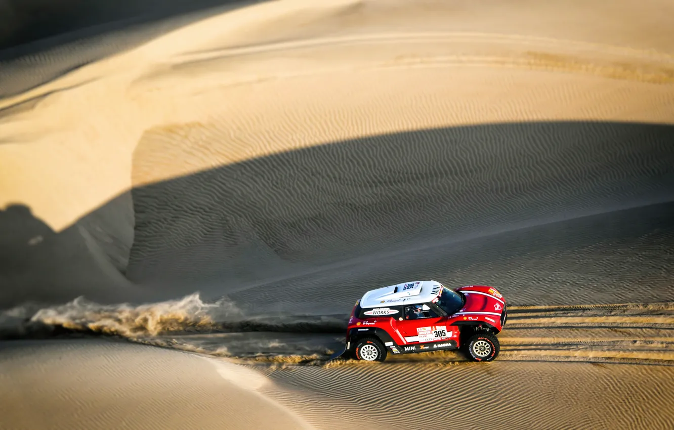 Photo wallpaper Sand, Mini, Sport, Desert, Speed, 302, Rally, Dakar