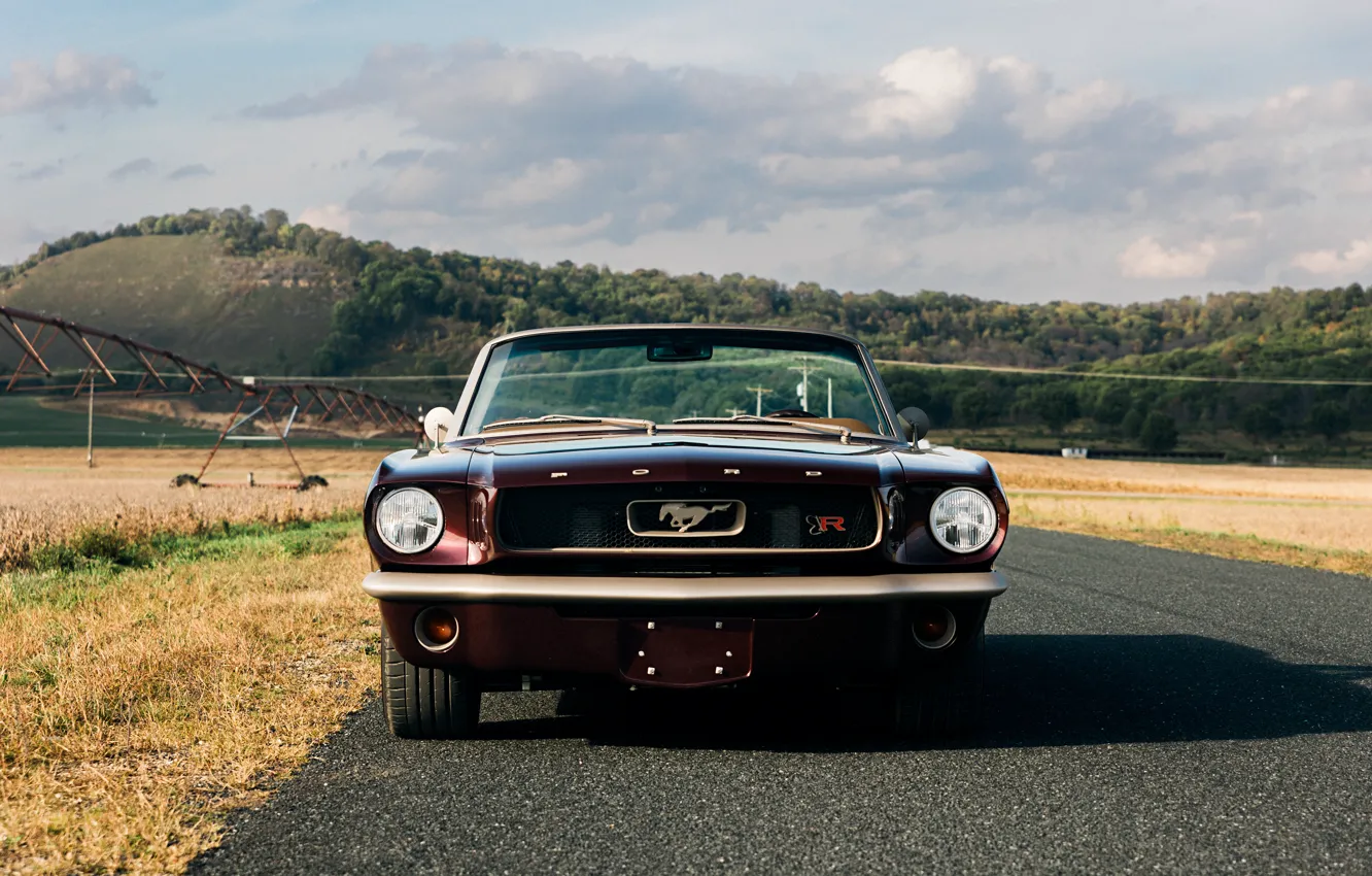 Photo wallpaper Mustang, Ford, front, Ringbrothers, 1965 Ford Mustang Convertible, Ford Mustang Uncaged