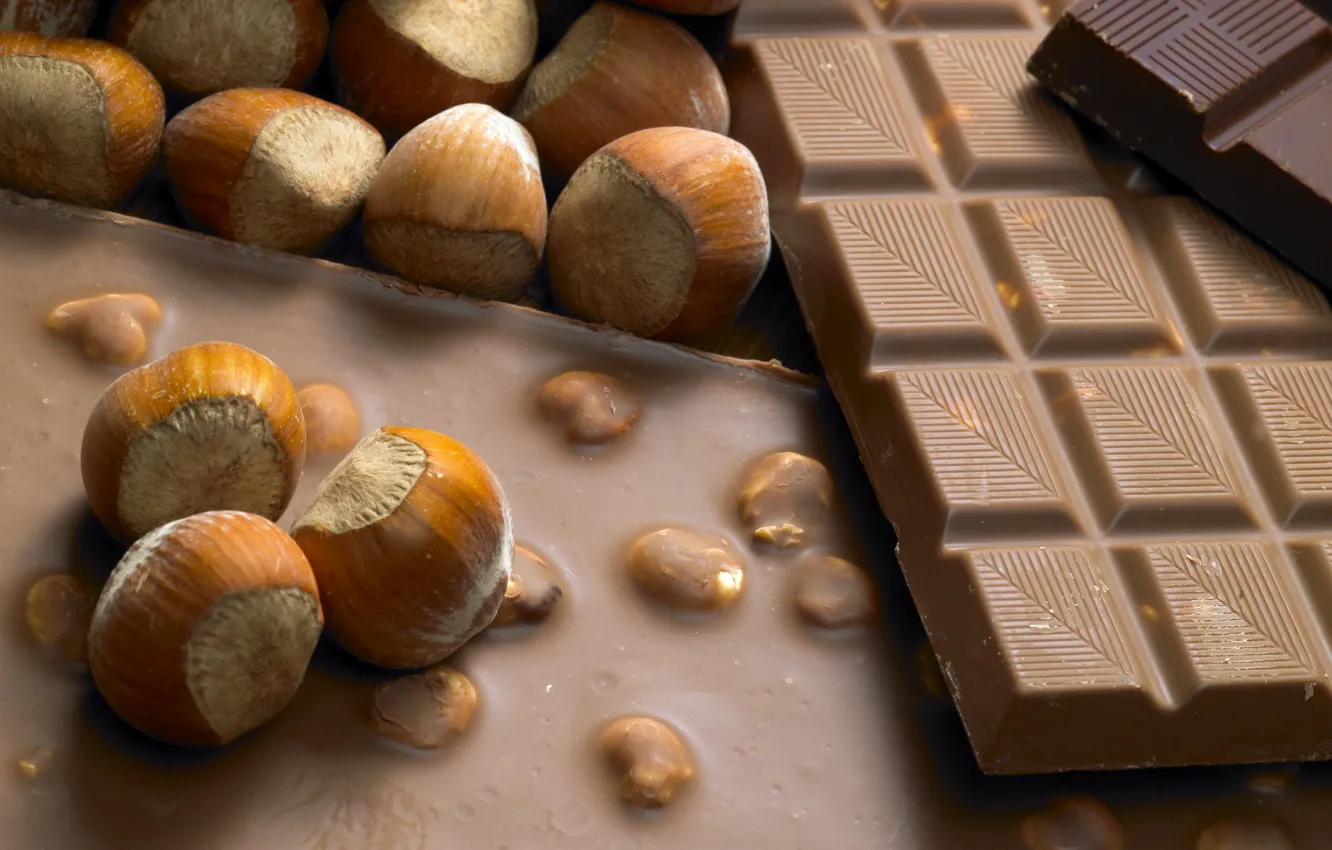 Photo wallpaper mood, chocolate, sweets, nuts