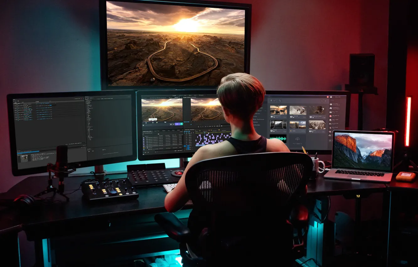 Photo wallpaper mac, work, Monitors