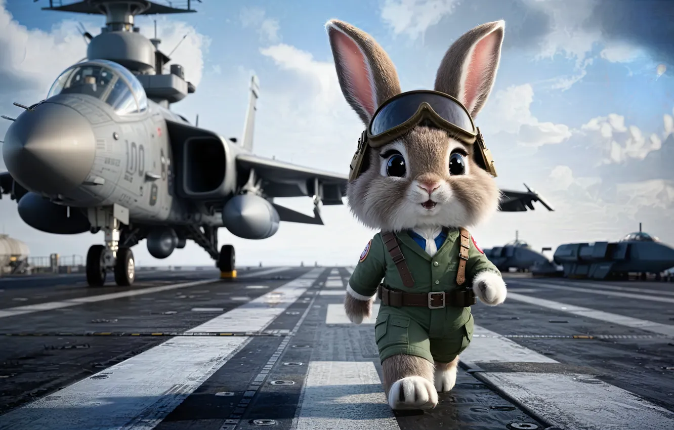 Photo wallpaper rabbit, cute, unifom