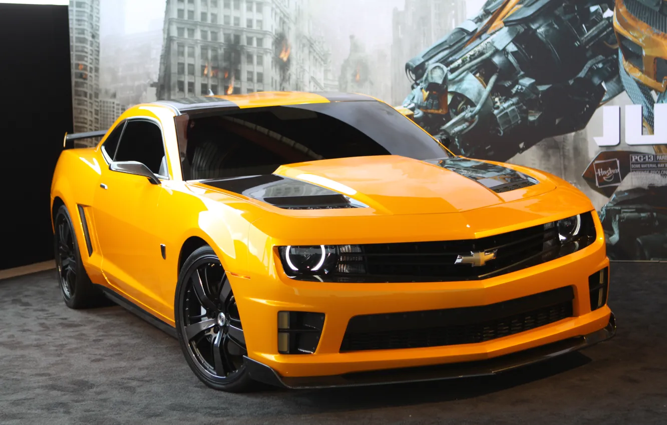 Photo wallpaper transformers, 2012, Chevrolet, camaro, chevrolet, tuning, dark of the moon, transformers