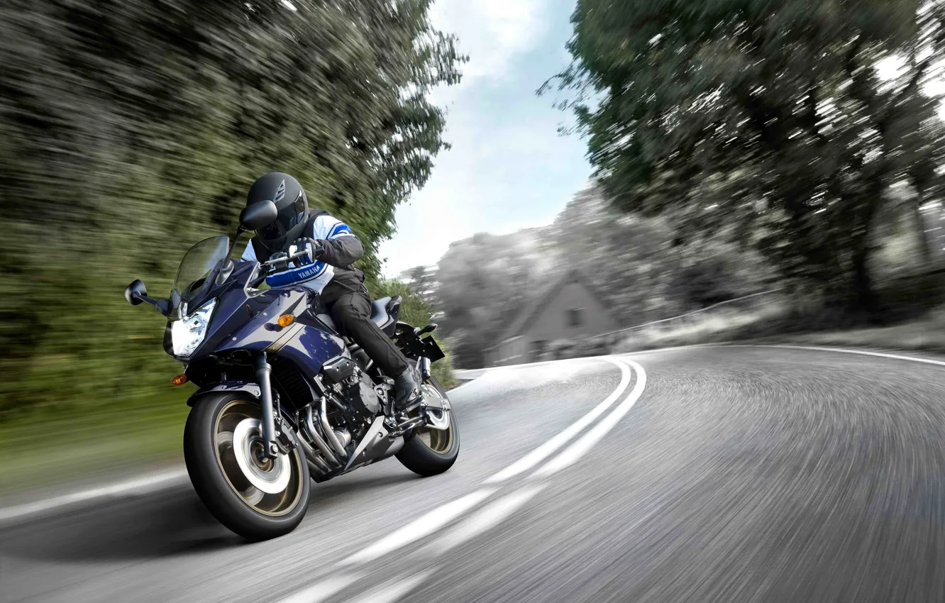 Photo wallpaper speed, motorcycle, Yamaha