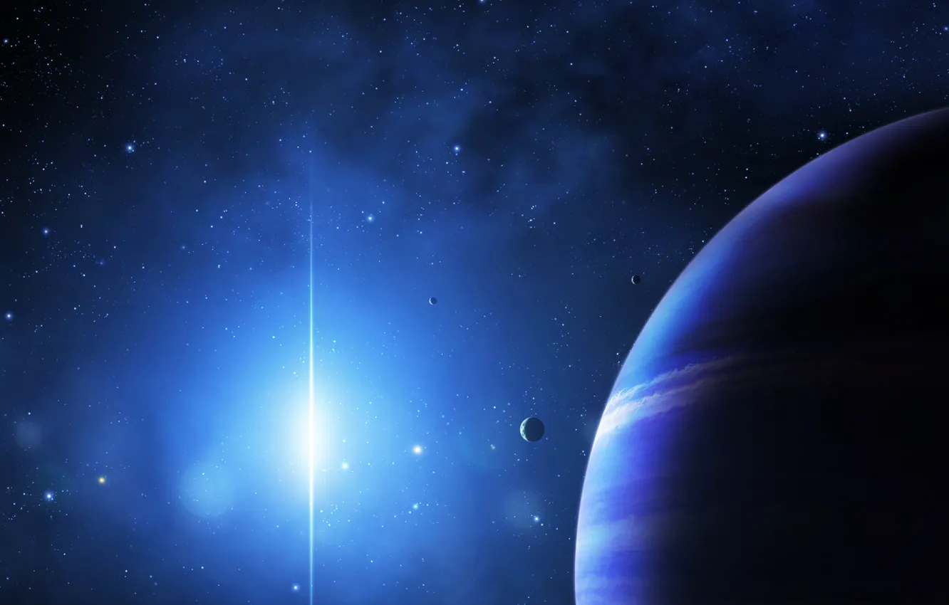 Photo wallpaper space, stars, light, planet, art, jkelly26