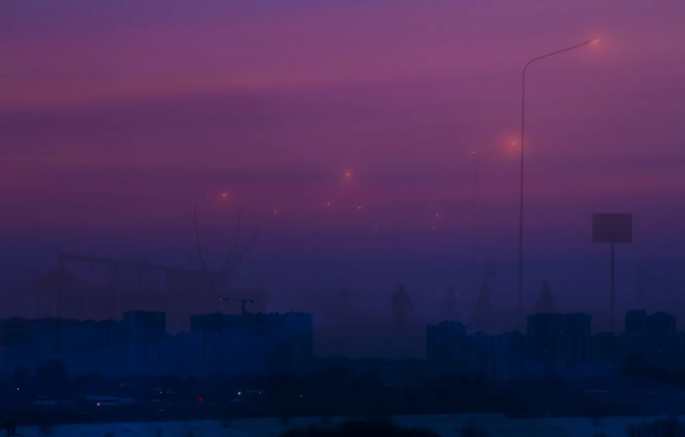 Photo wallpaper the sky, the city, people, building, home, lights, Russia, silhouettes