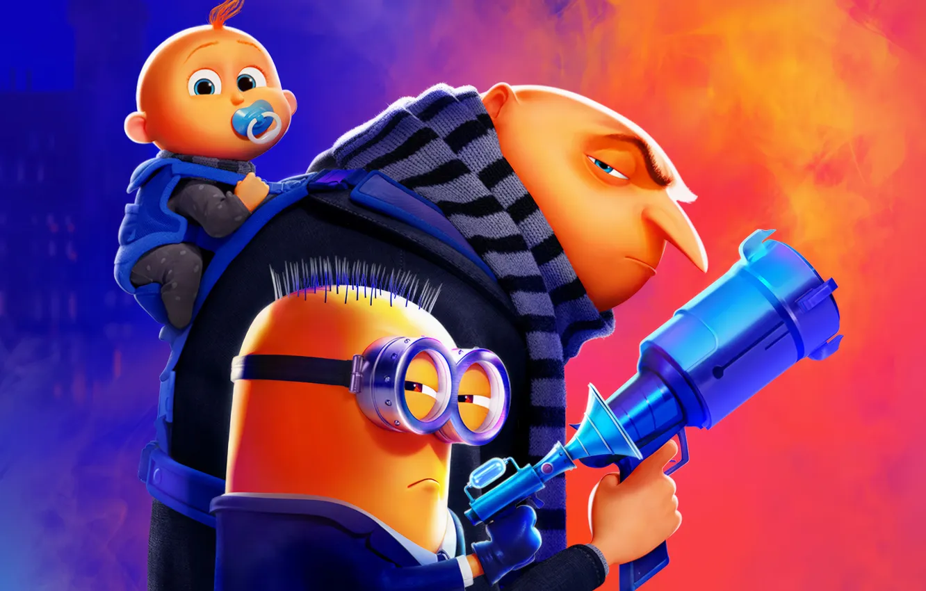 Photo wallpaper gun, baby, Despicable me 4