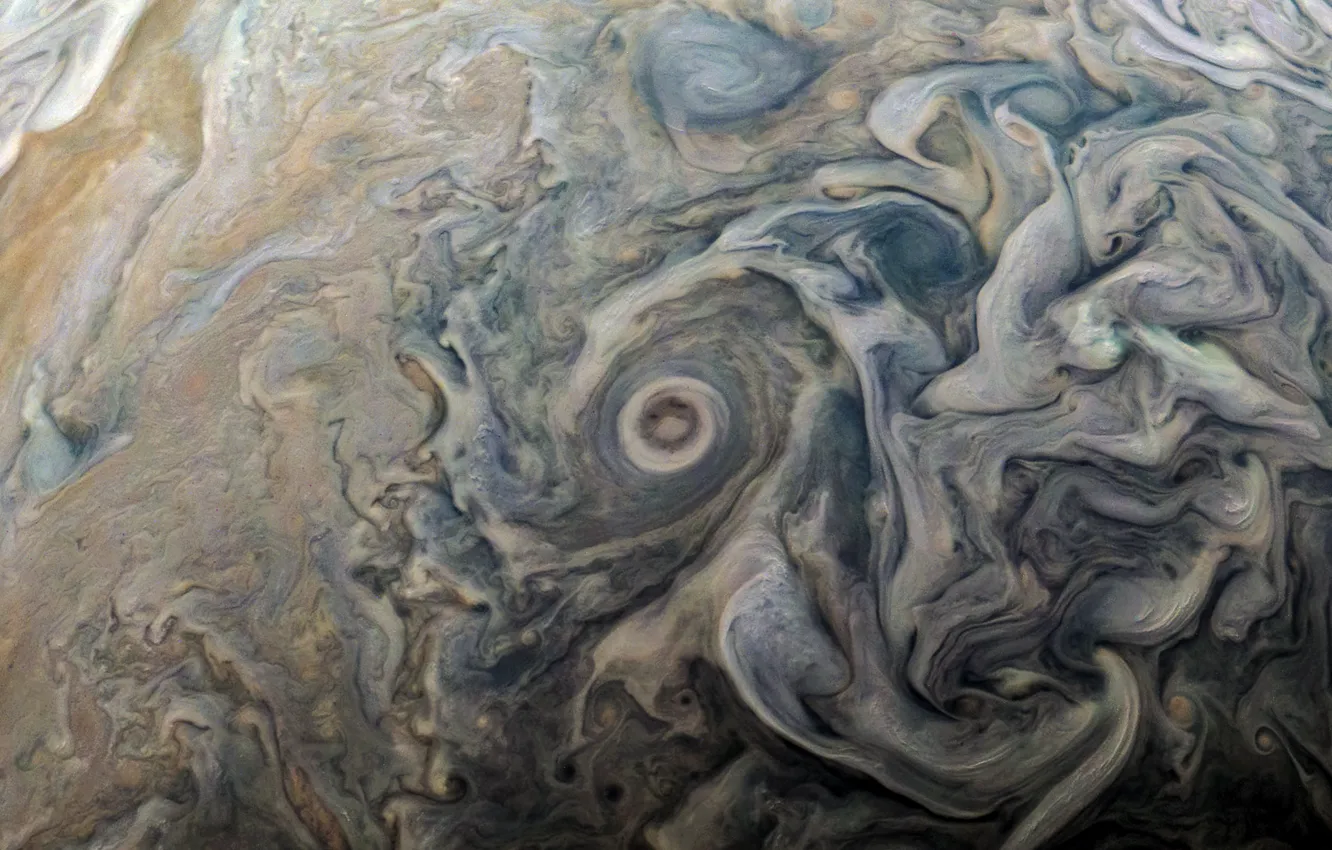 Photo wallpaper space, Jupiter, Solar system, the surface of the planet, Juno, Jupiter, Juno, Kevin M. Gill