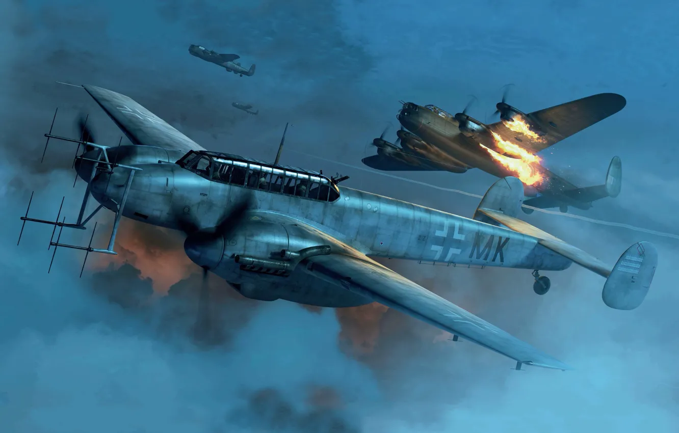 Photo wallpaper Germany, Messerschmitt, Air force, night fighter, Bf.110G-4, Bf. 110G