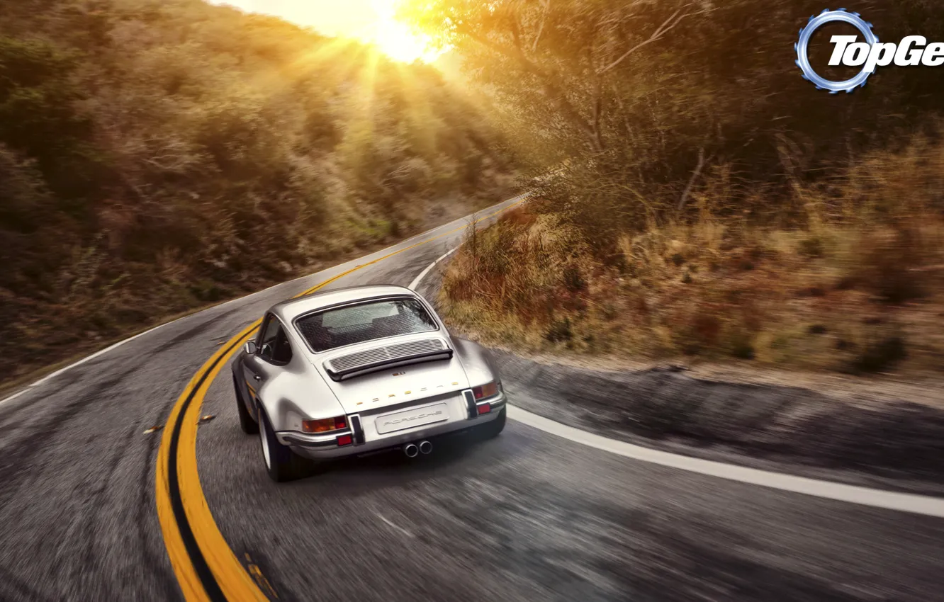 Photo wallpaper road, the sun, 911, Porsche, Top Gear, Porsche, the best TV show, top gear