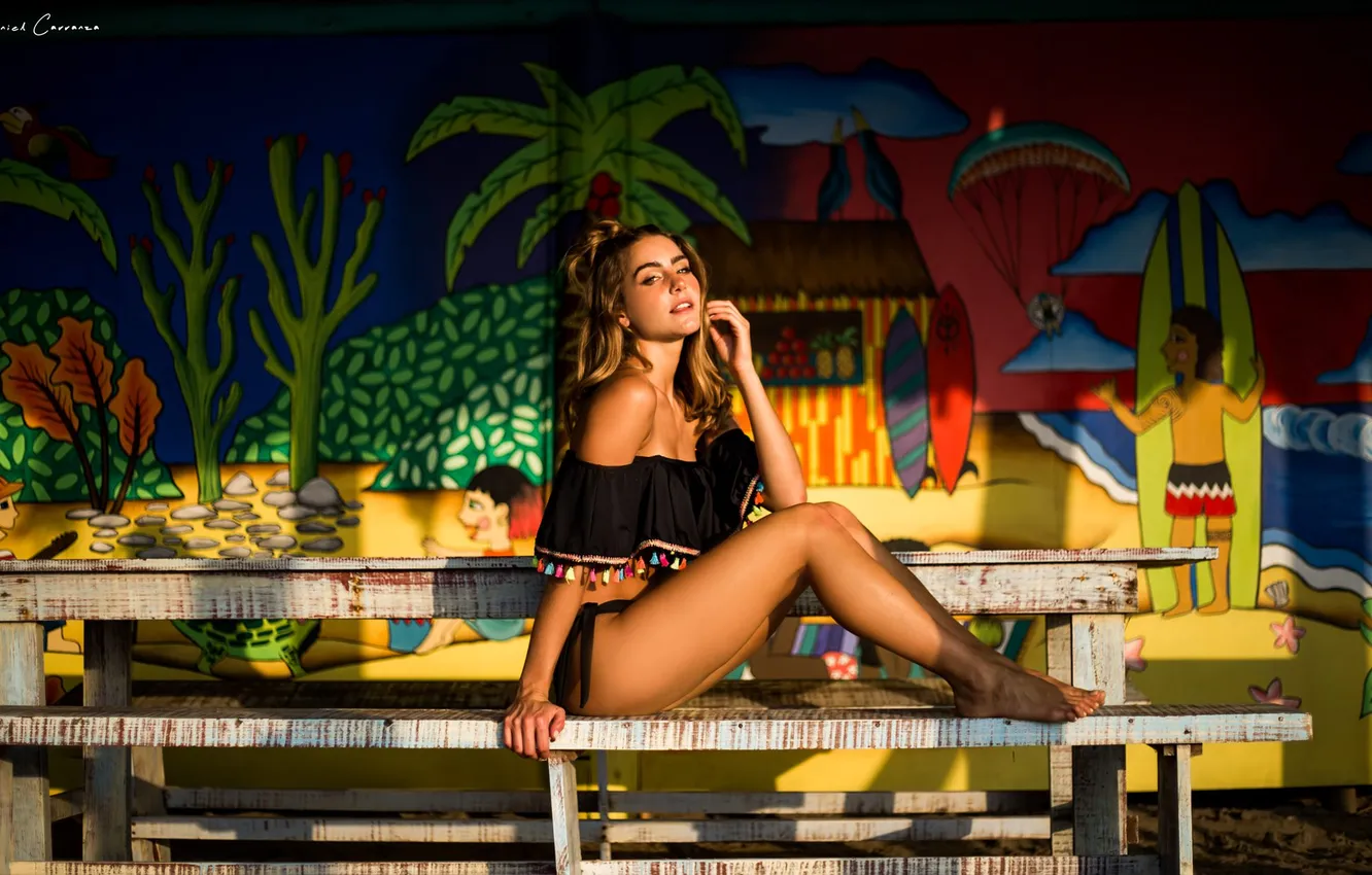 Photo wallpaper legs, woman, beautiful, model, pretty, swimsuit