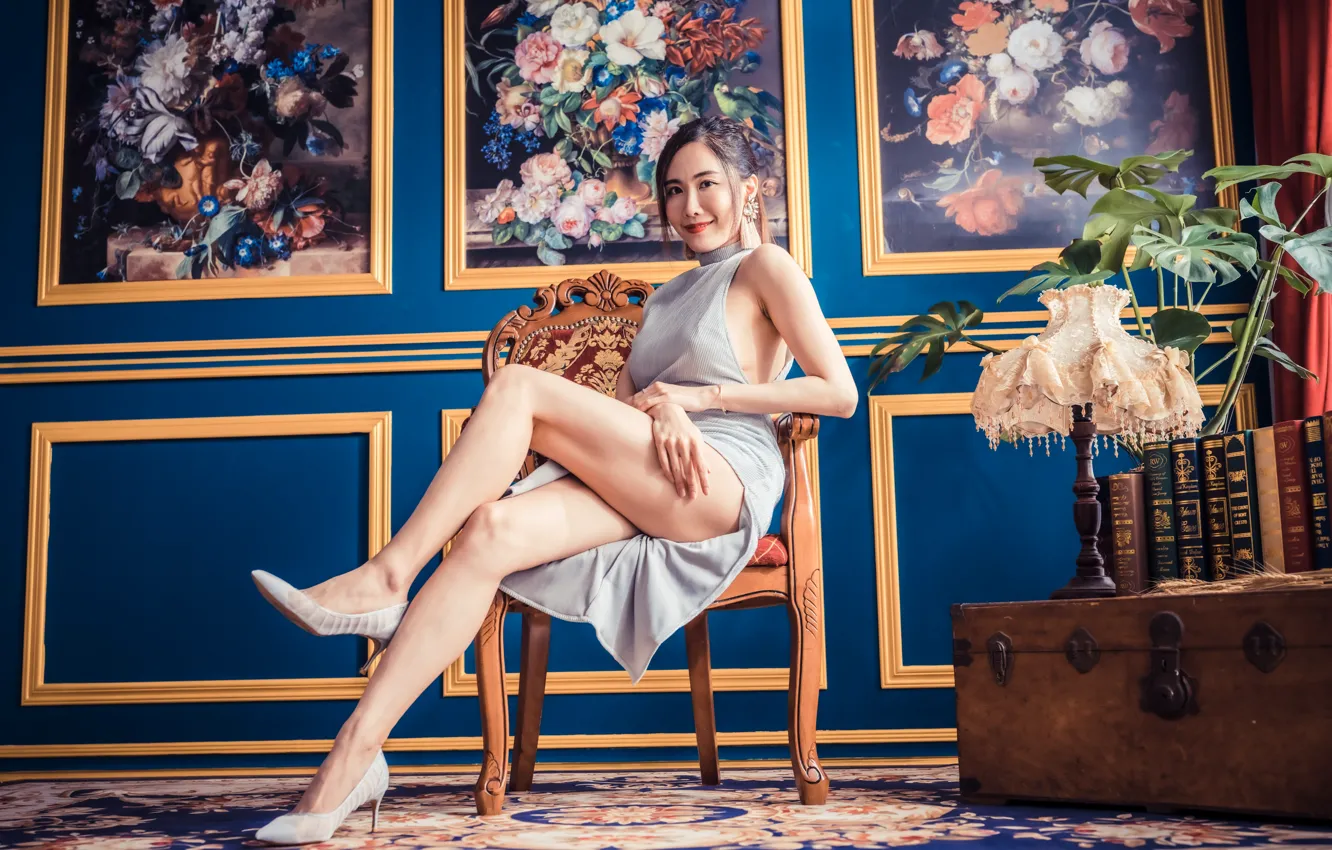 Photo wallpaper look, dress, legs, Asian