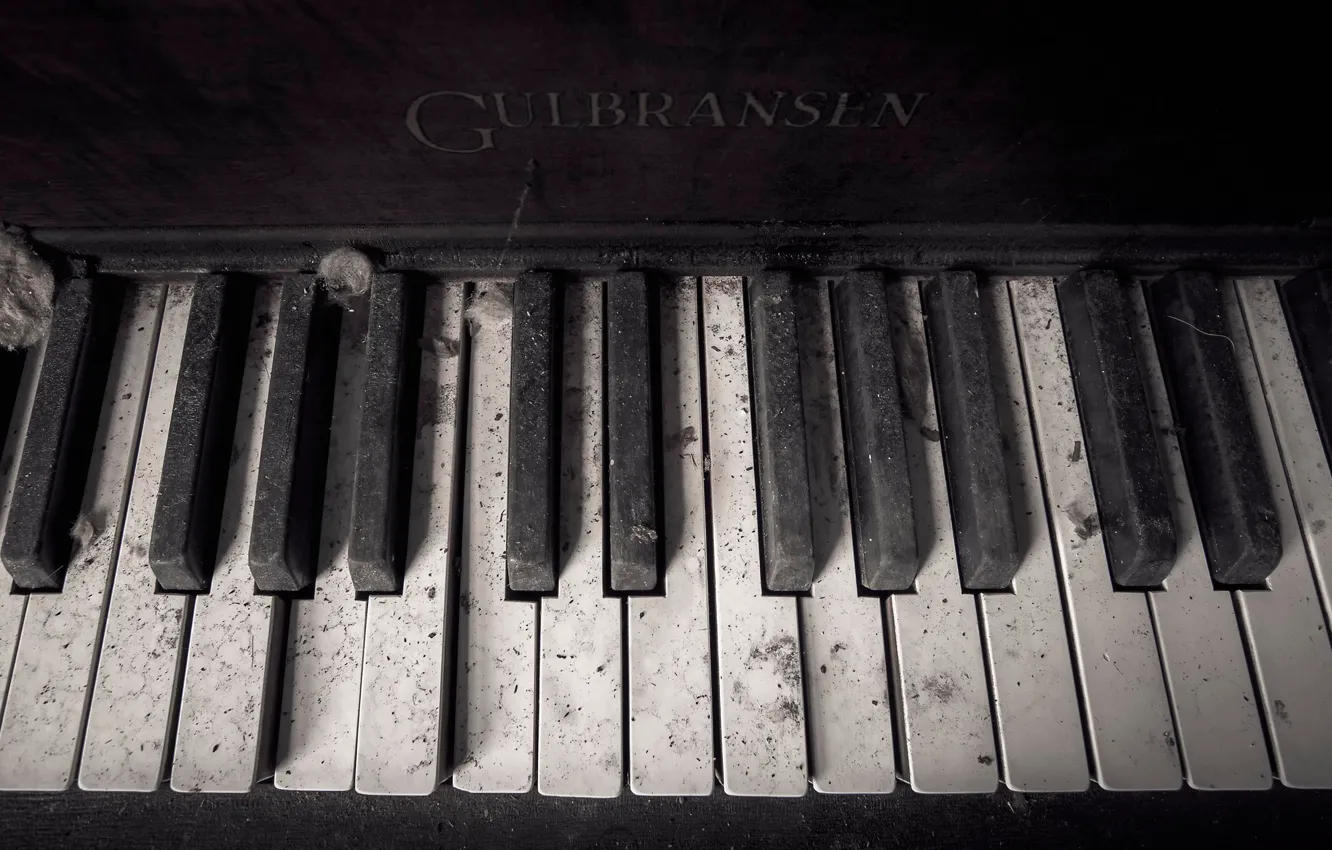 Photo wallpaper dust, keys, piano, Gulbransen