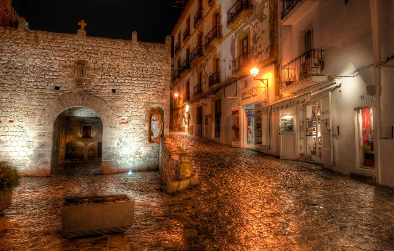 Photo wallpaper night, lights, Spain, Ibiza, Night, spain, Ibiza