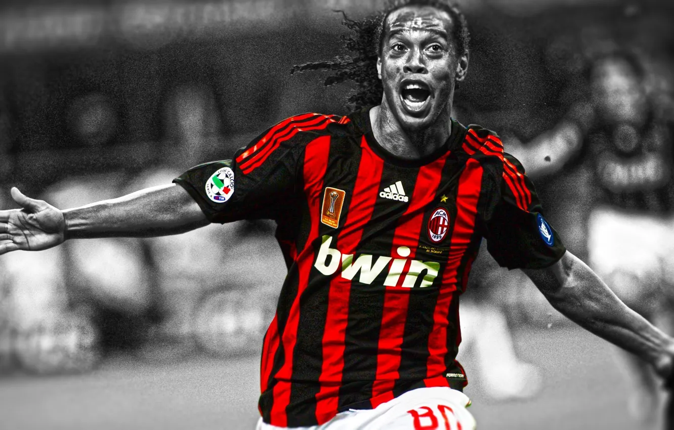 Photo wallpaper wallpaper, sport, football, player, Ronaldinho, AC Milan