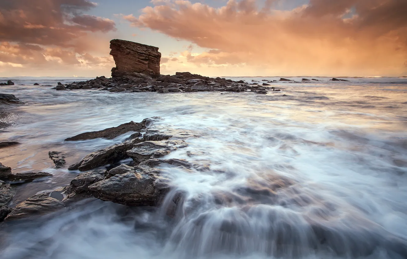 Photo wallpaper sea, landscape, rocks