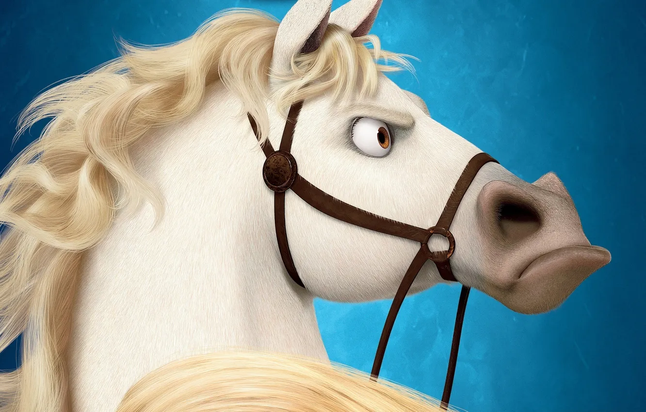 Photo wallpaper horse, mane, Rapunzel, Maximus, nostrils