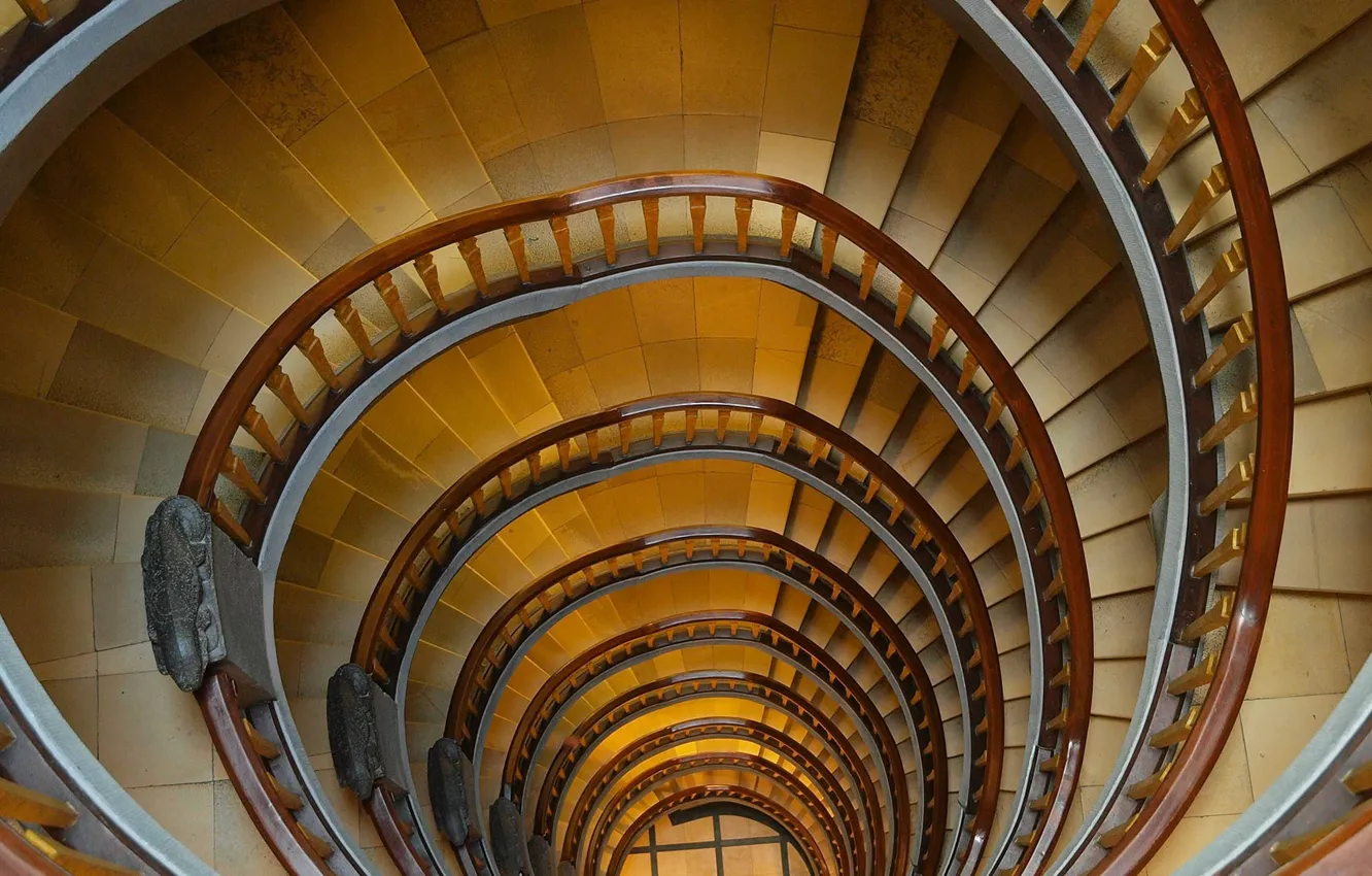 Photo wallpaper Germany, Hamburg, spiral staircase, Chilehaus