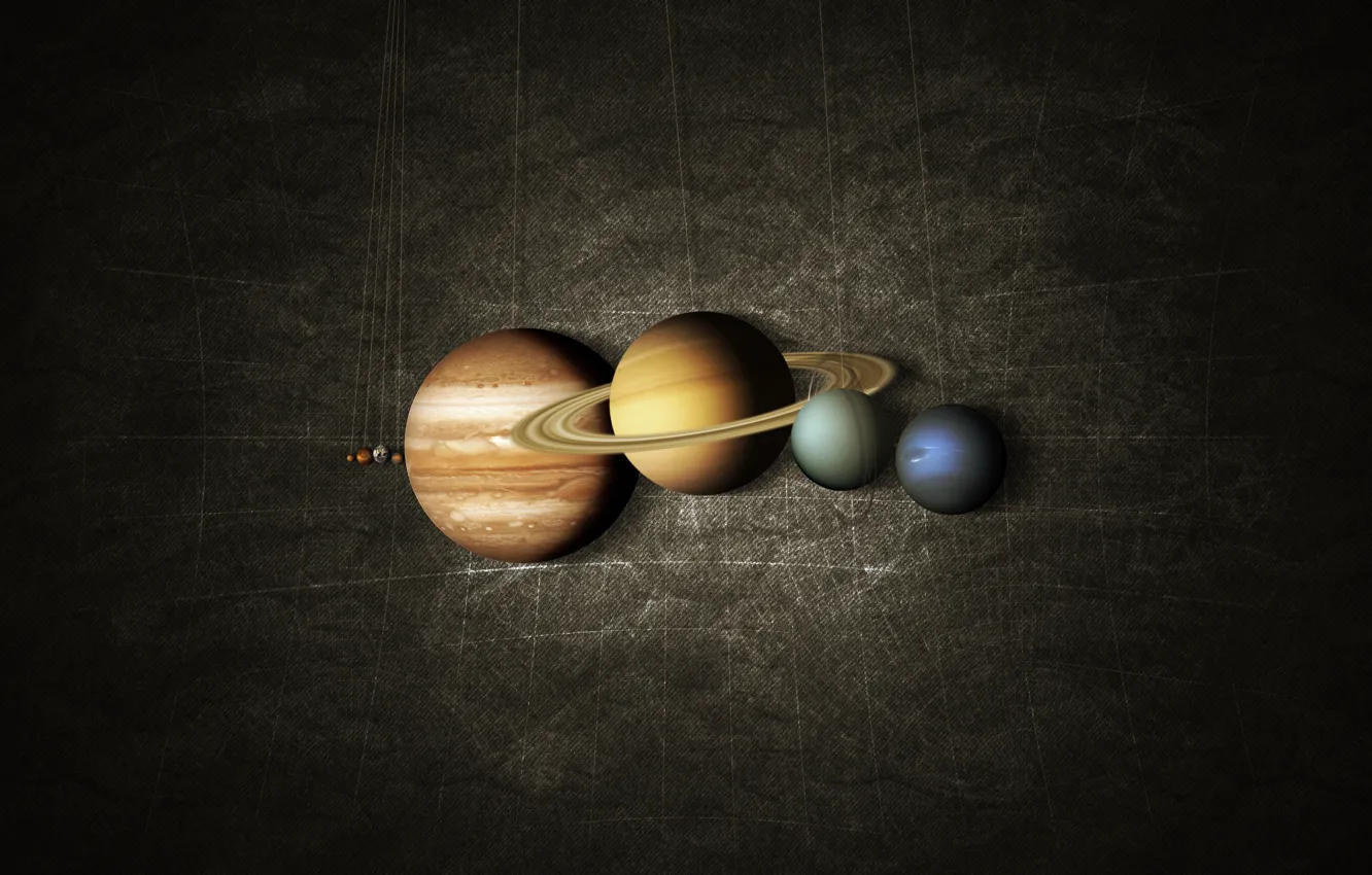 Photo wallpaper planet, map, Saturn, Earth, Mars, Jupiter, Neptune, Mercury