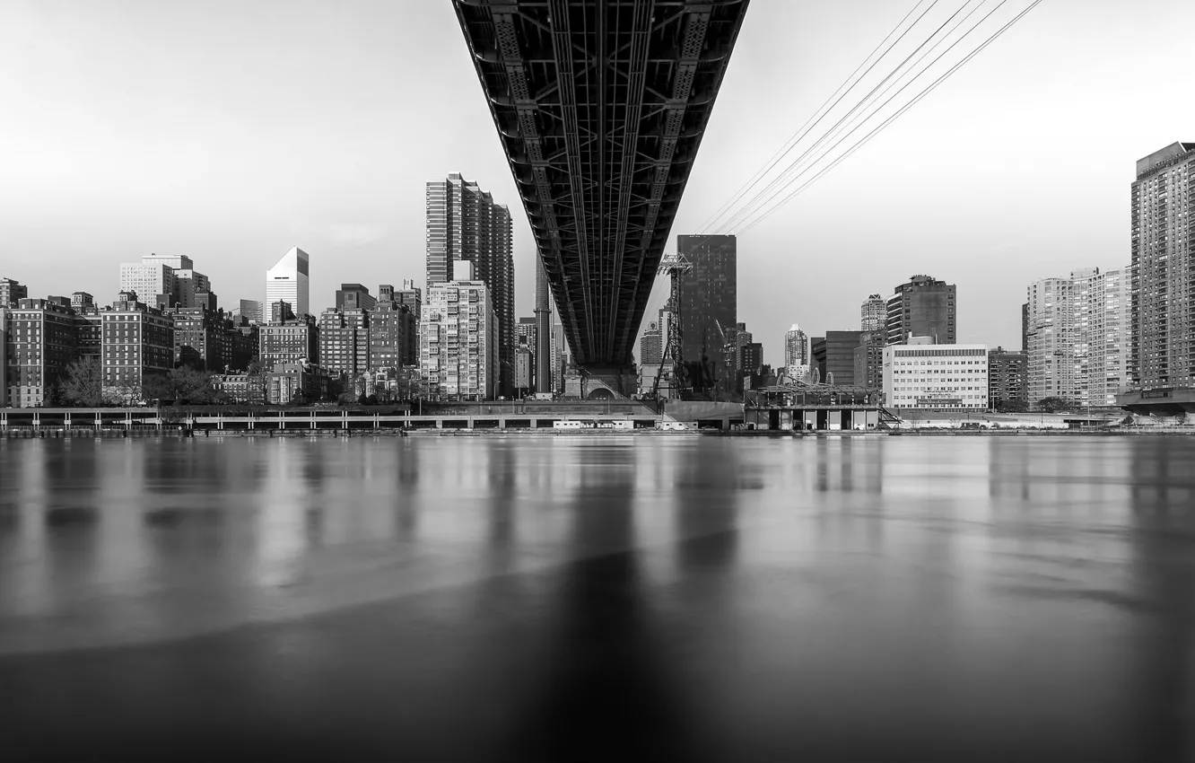 Photo wallpaper bridge, New York, megapolis, New York, Island, Queensboro Bridge, Roosevelt
