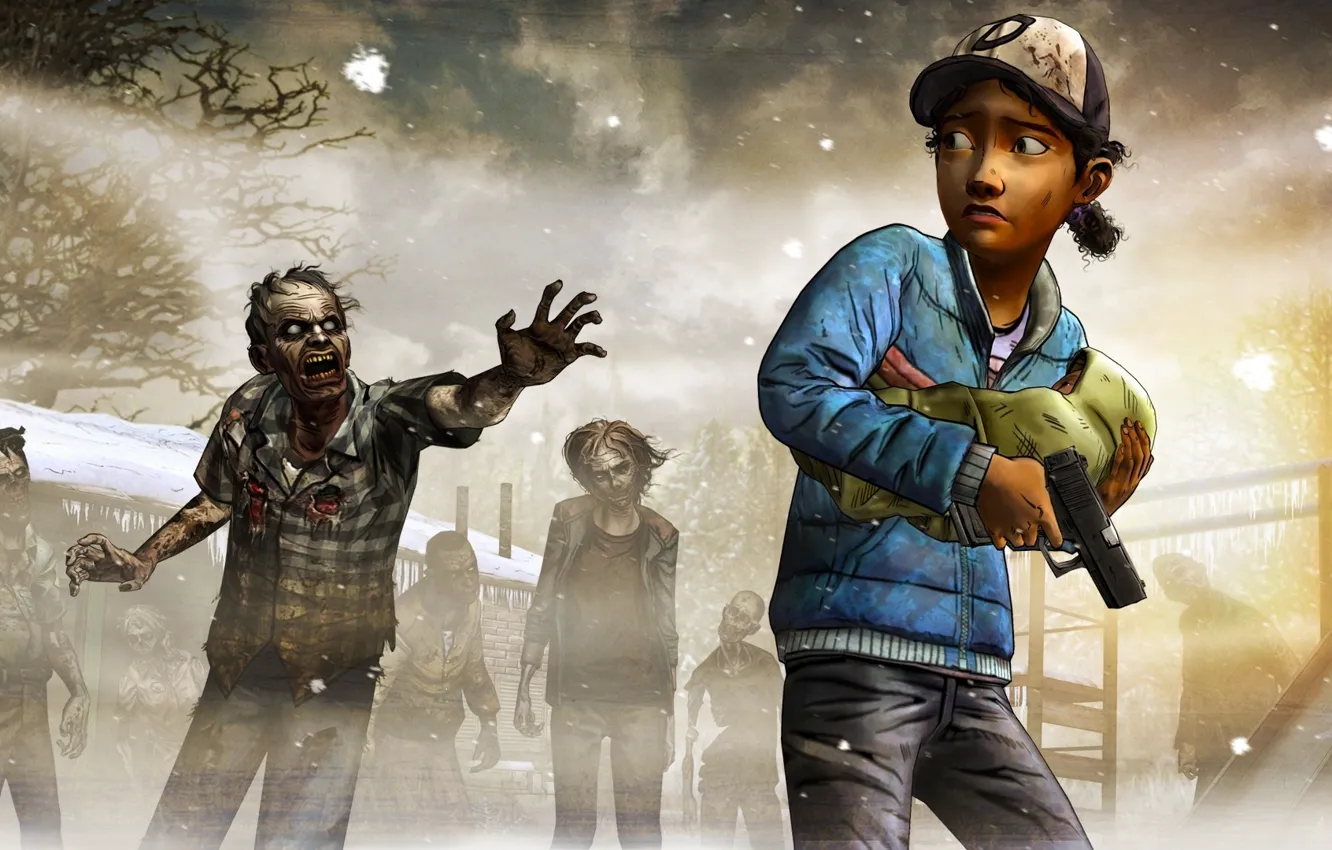 Photo wallpaper Look, Weapons, Zombies, The situation, Telltale Games, A Telltale Games Series, Survivors, Clementine