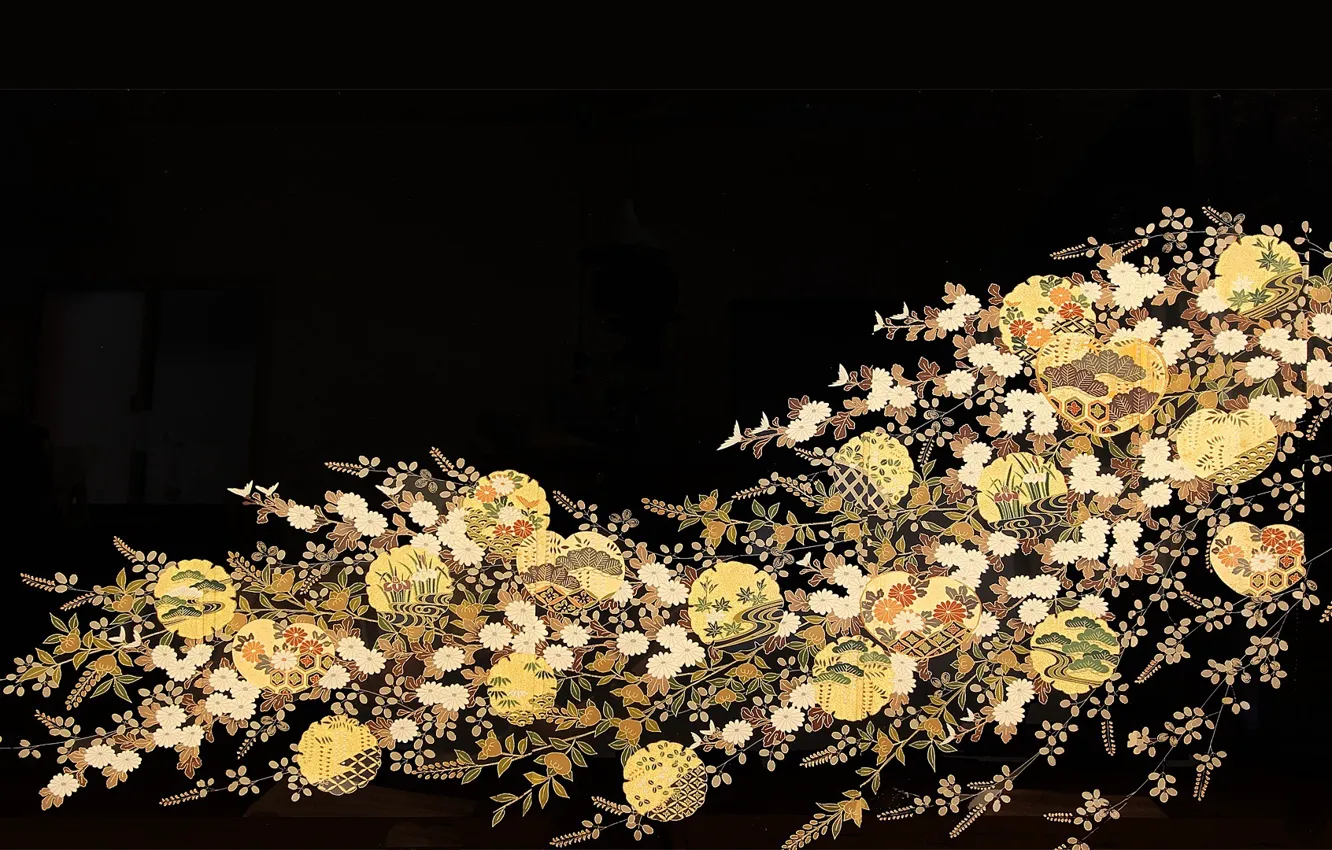 Photo wallpaper flowers, branch, art