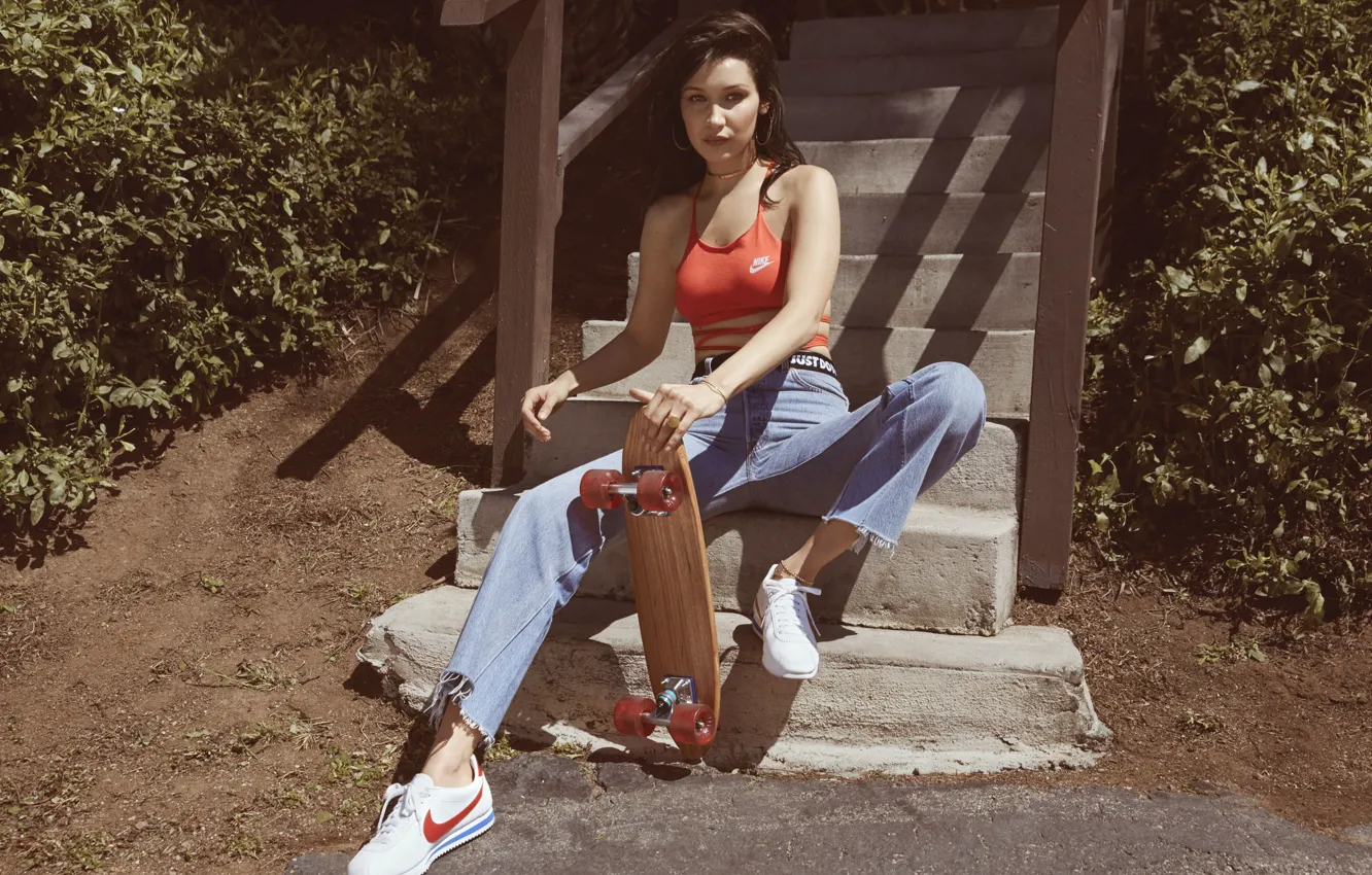 Photo wallpaper Nike, Campaign, Bella Hadid, Cortez