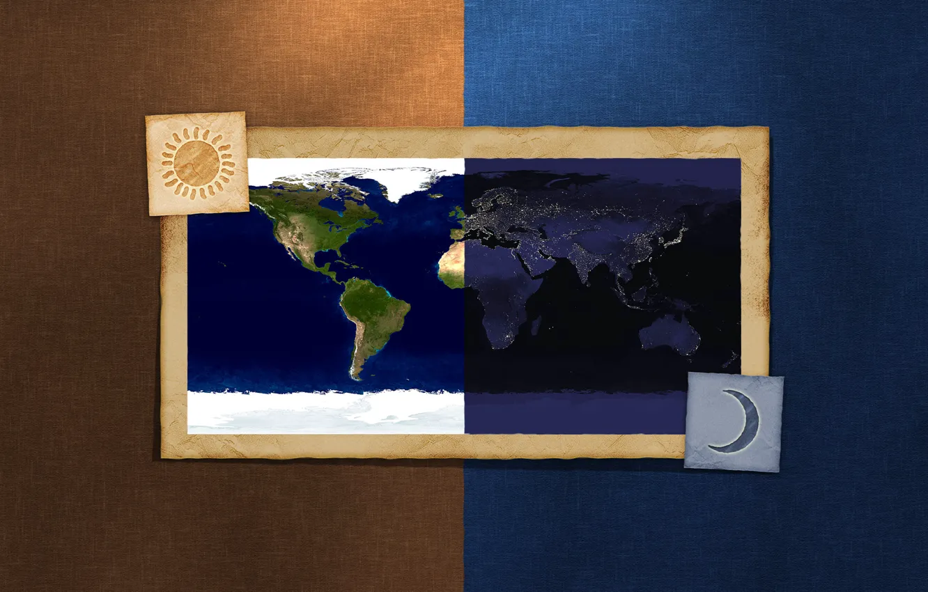 Photo wallpaper night, planet, map, day