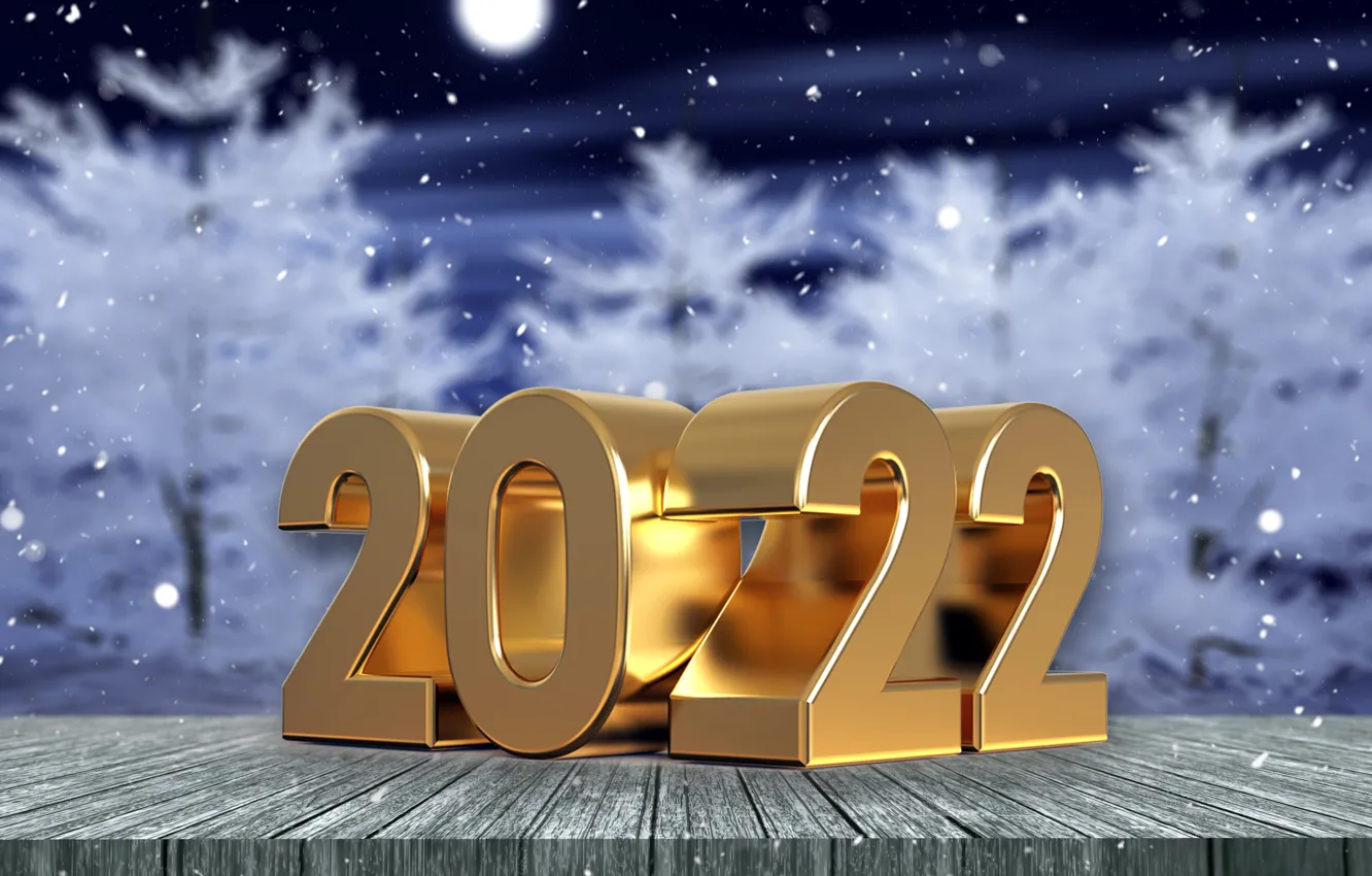 Photo wallpaper background, gold, figures, New year, golden, new year, happy, winter