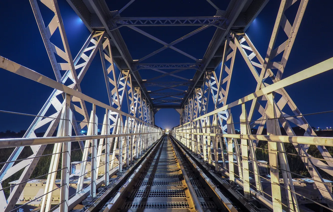 Photo wallpaper bridge, design, rails