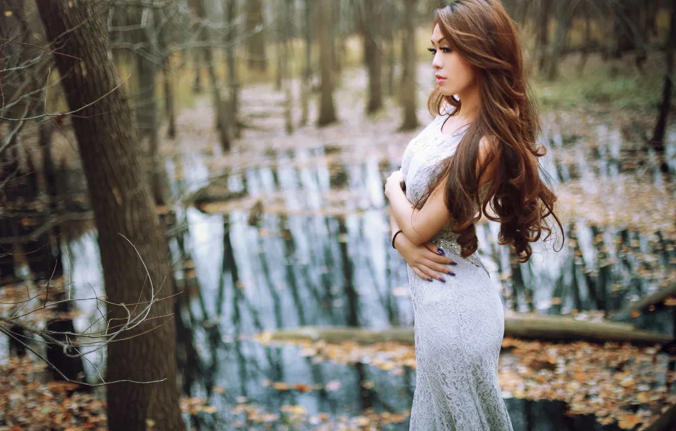 Photo wallpaper girl, pose, background