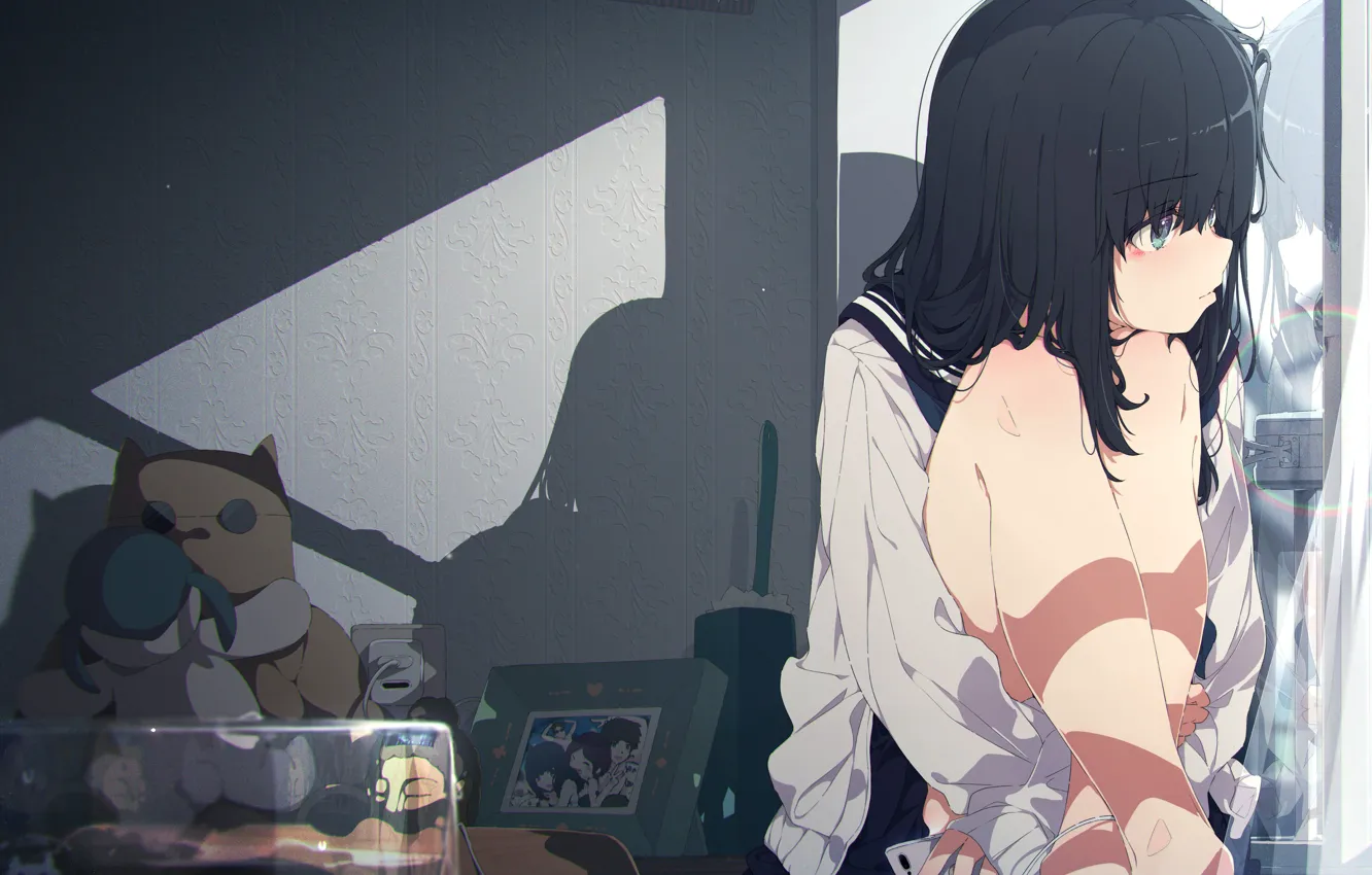 Photo wallpaper sadness, girl, room, toy