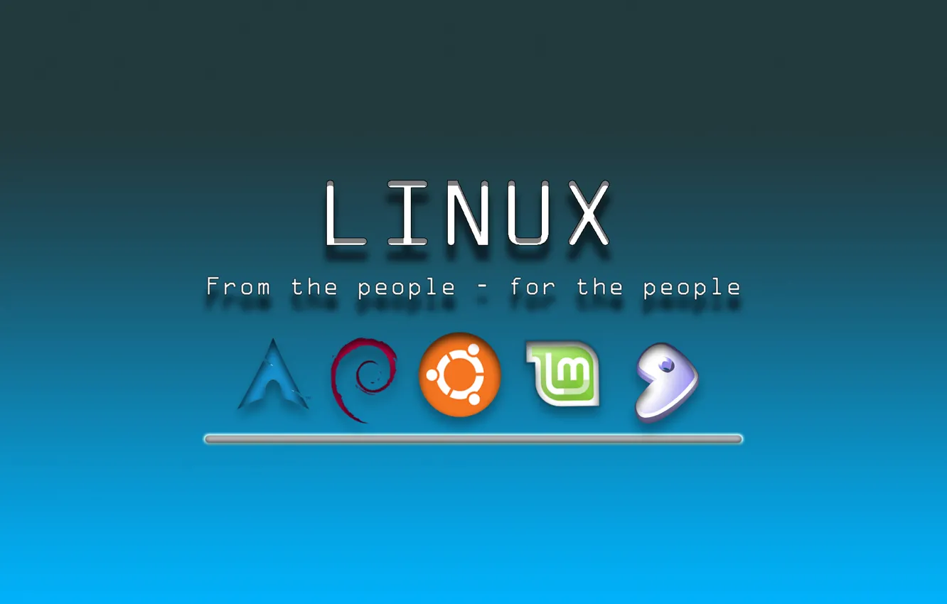 Photo wallpaper Linux, laptop, system