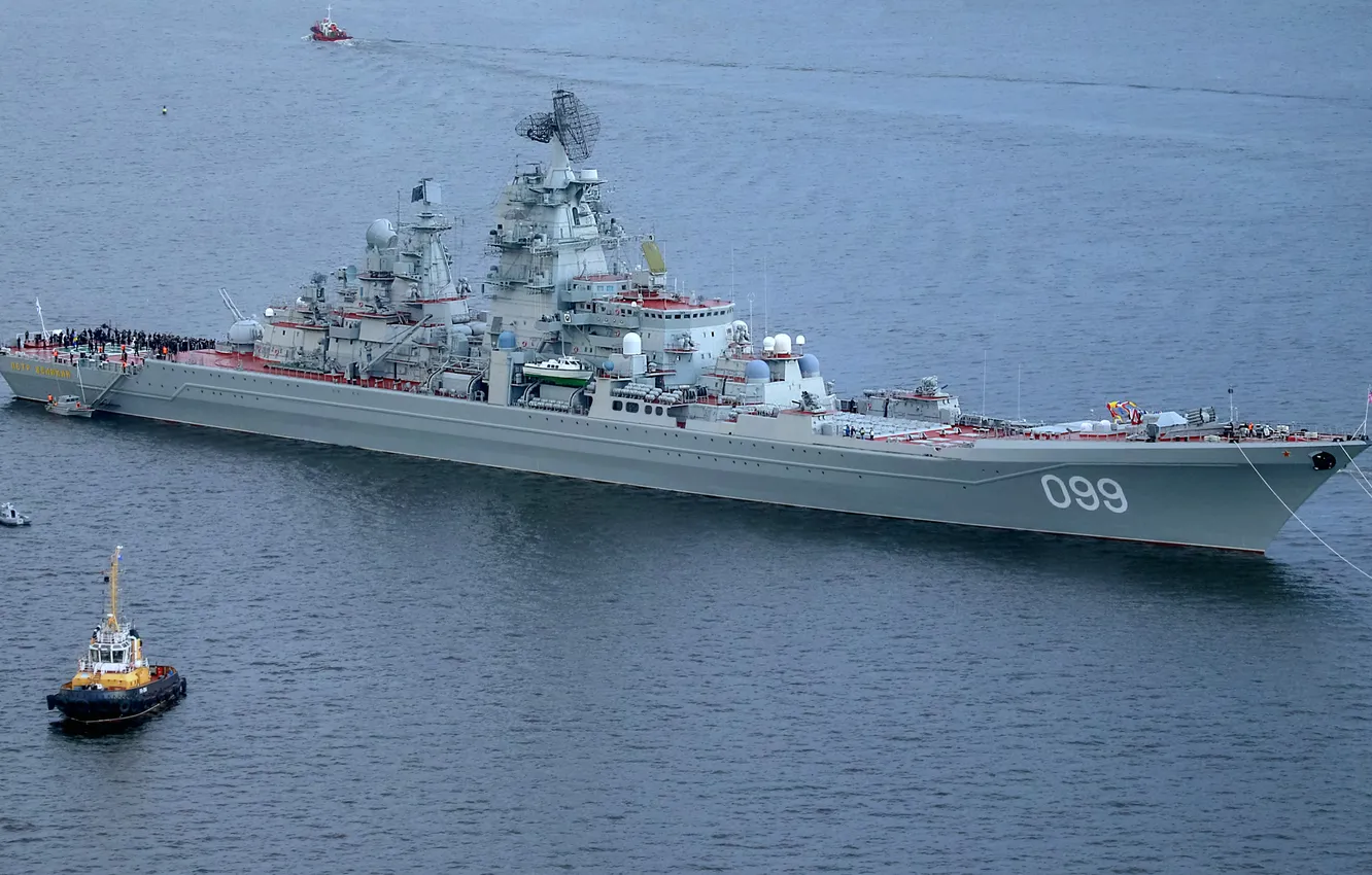 Photo wallpaper cruiser, atomic, rocket, the project 1144, Peter the great, the Orlan cipher