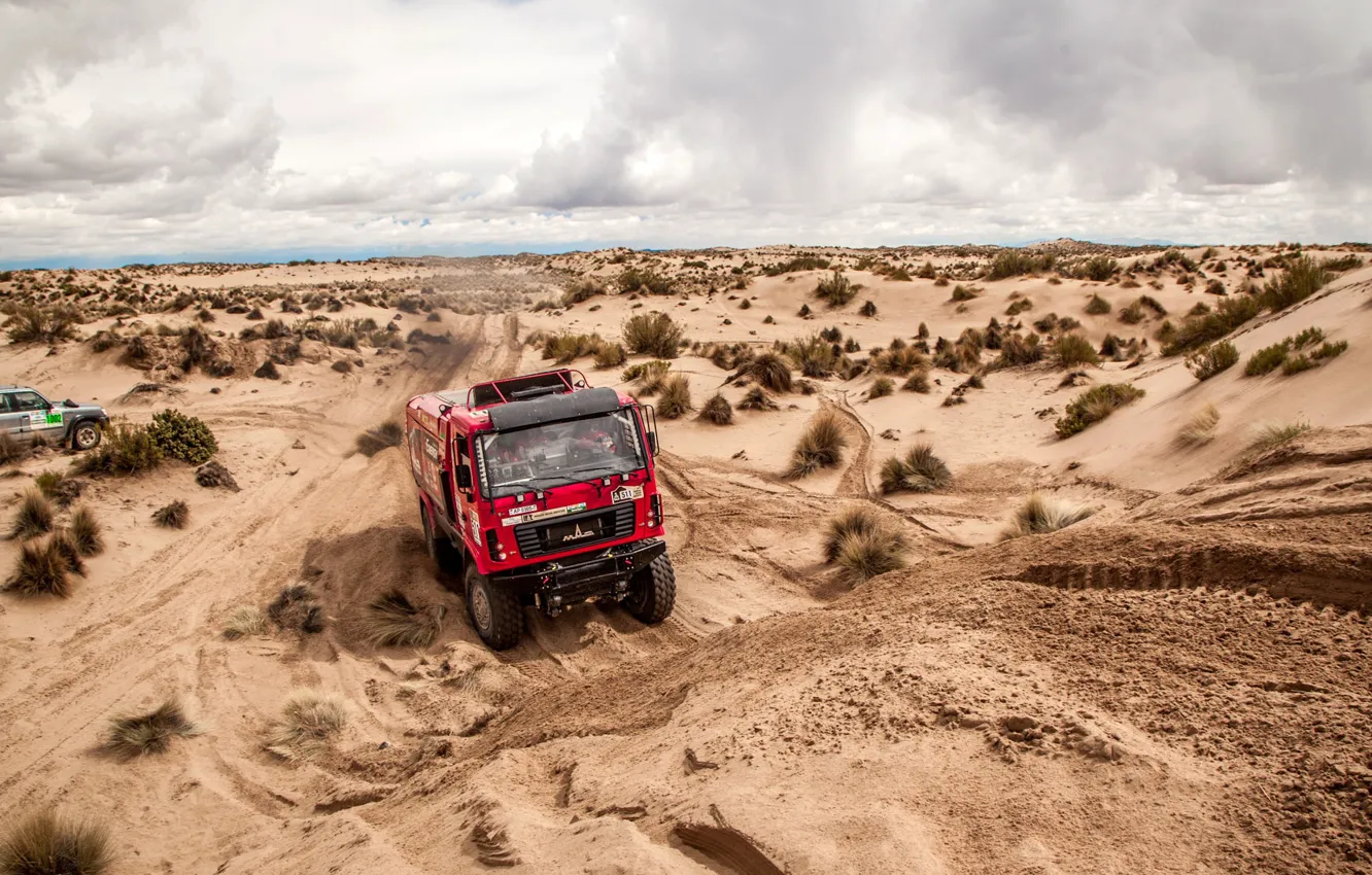 Photo wallpaper Sand, Sport, Speed, Truck, Race, Rally, Dakar, Dakar