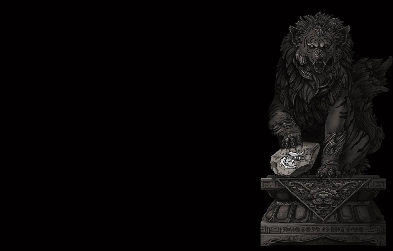 Photo wallpaper stones, black, art, beast