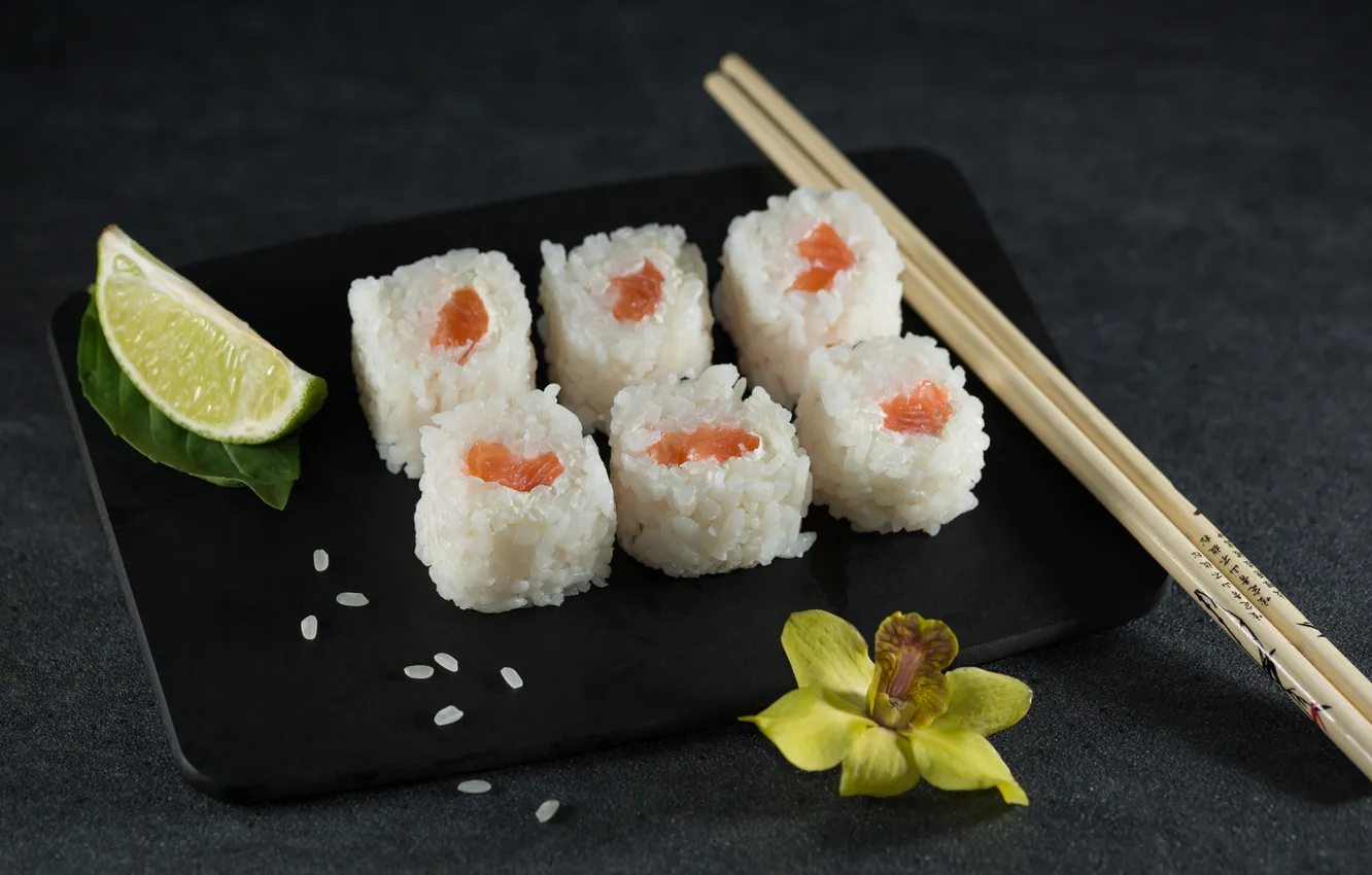 Photo wallpaper food, sticks, sushi