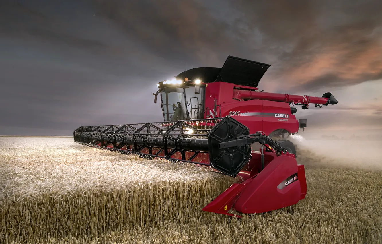 Photo wallpaper field, harvester, Case IH Axial Flow 9240