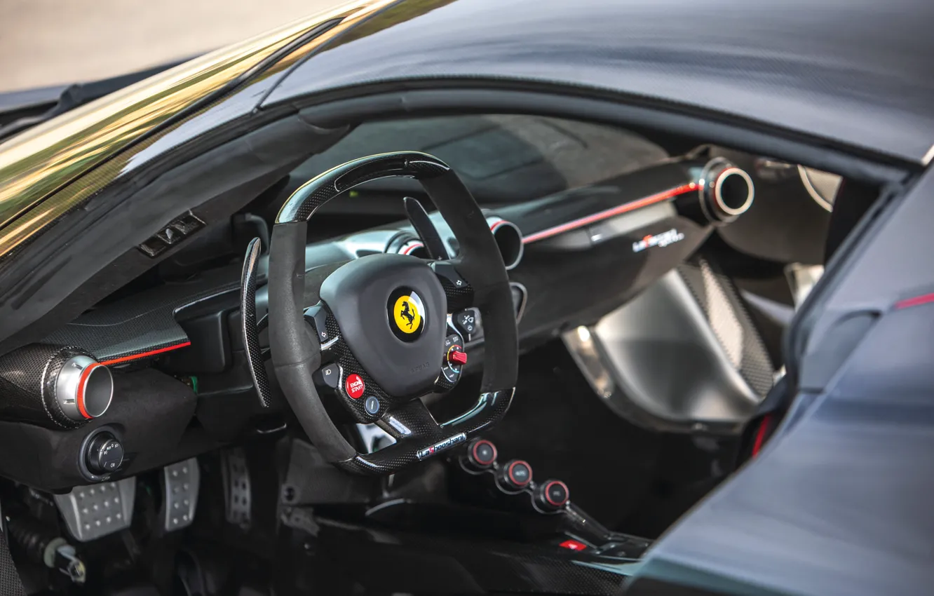 Photo wallpaper Ferrari, LaFerrari, steering wheel, Ferrari Jeep Has Open