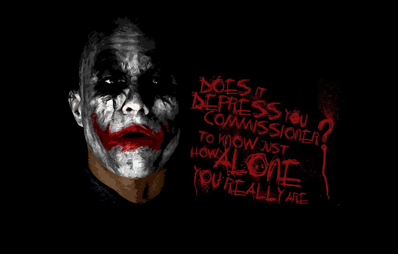 Photo wallpaper face, batman, the inscription, Batman, Joker, the dark knight, Joker, dark knight