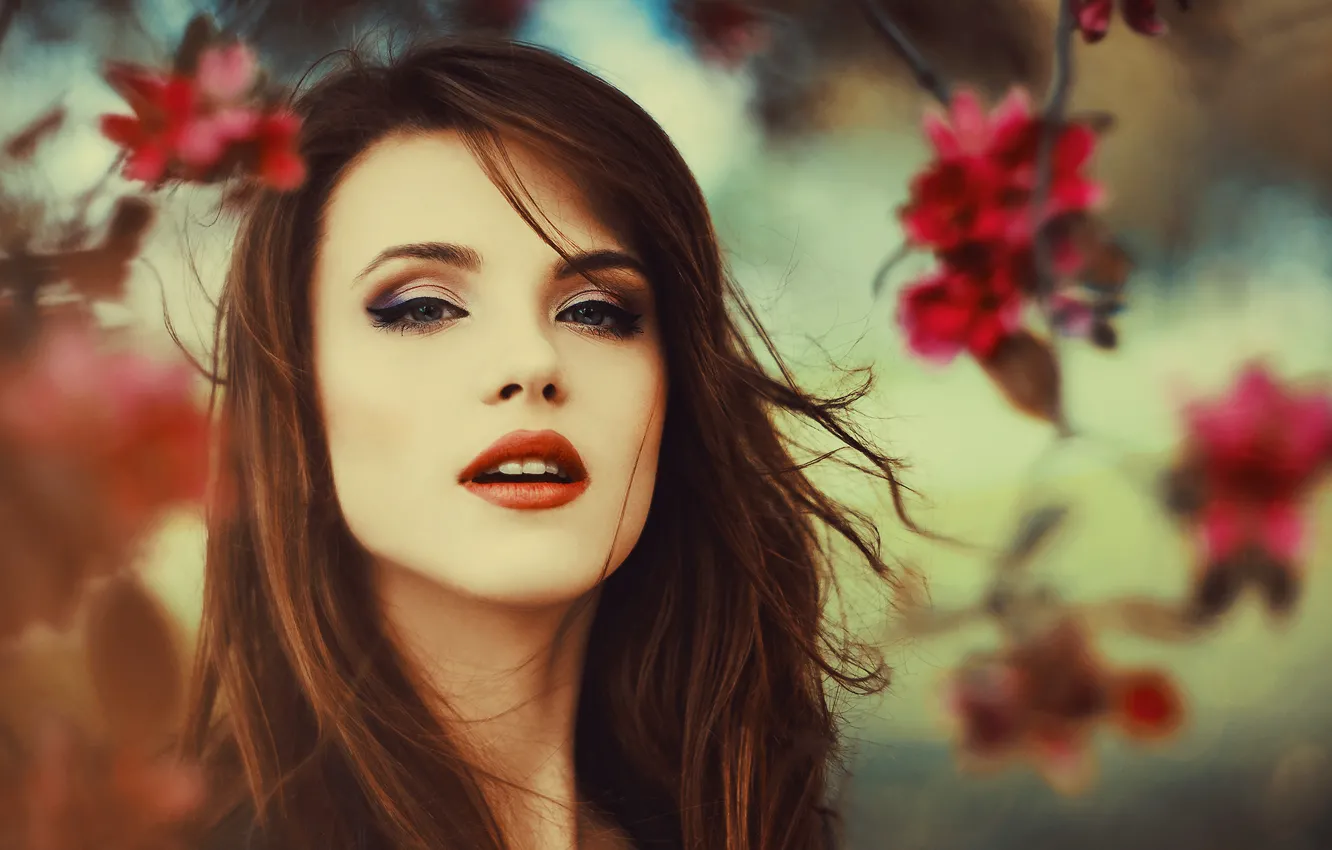 Photo wallpaper look, girl, portrait, North Rempuszewska