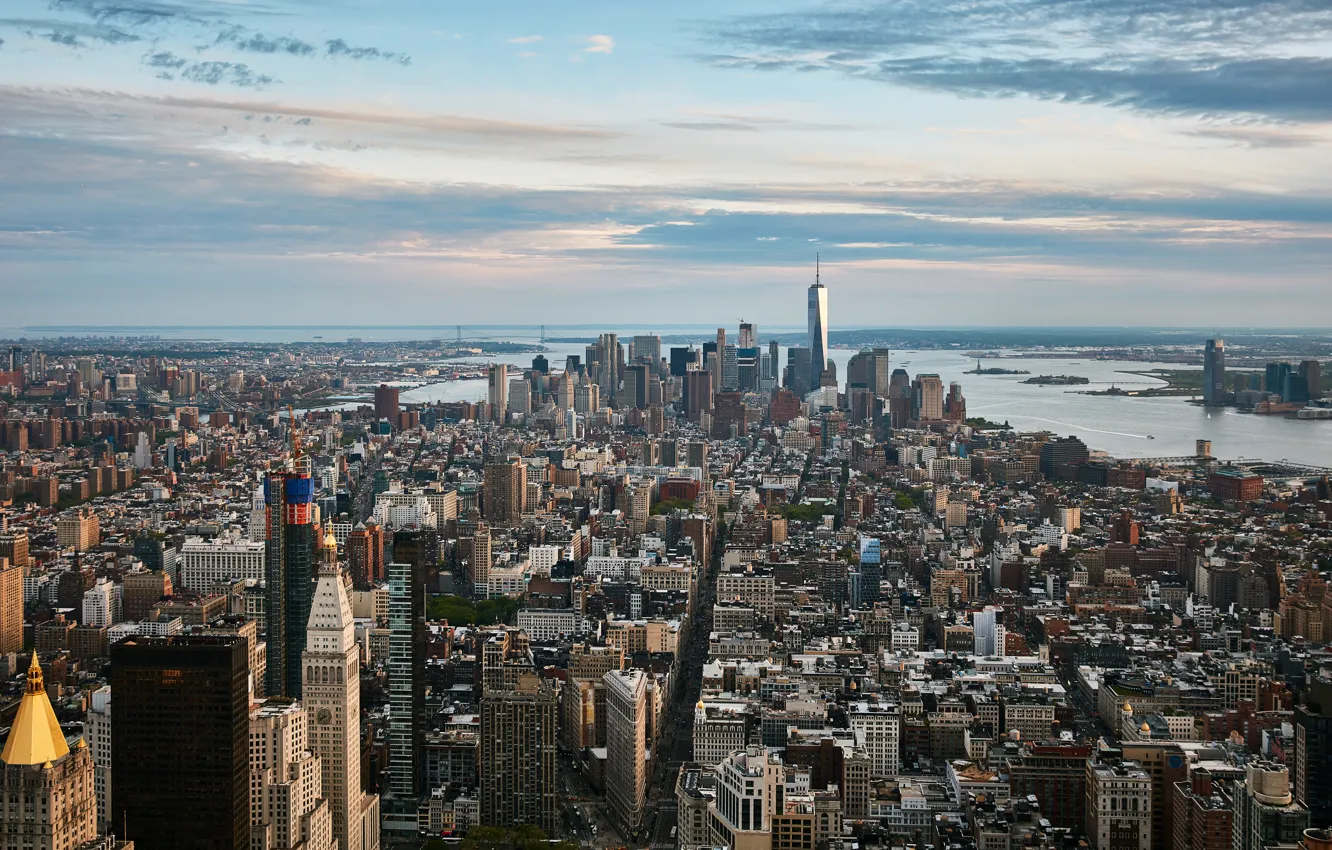 Photo wallpaper twilight, New York, big apple